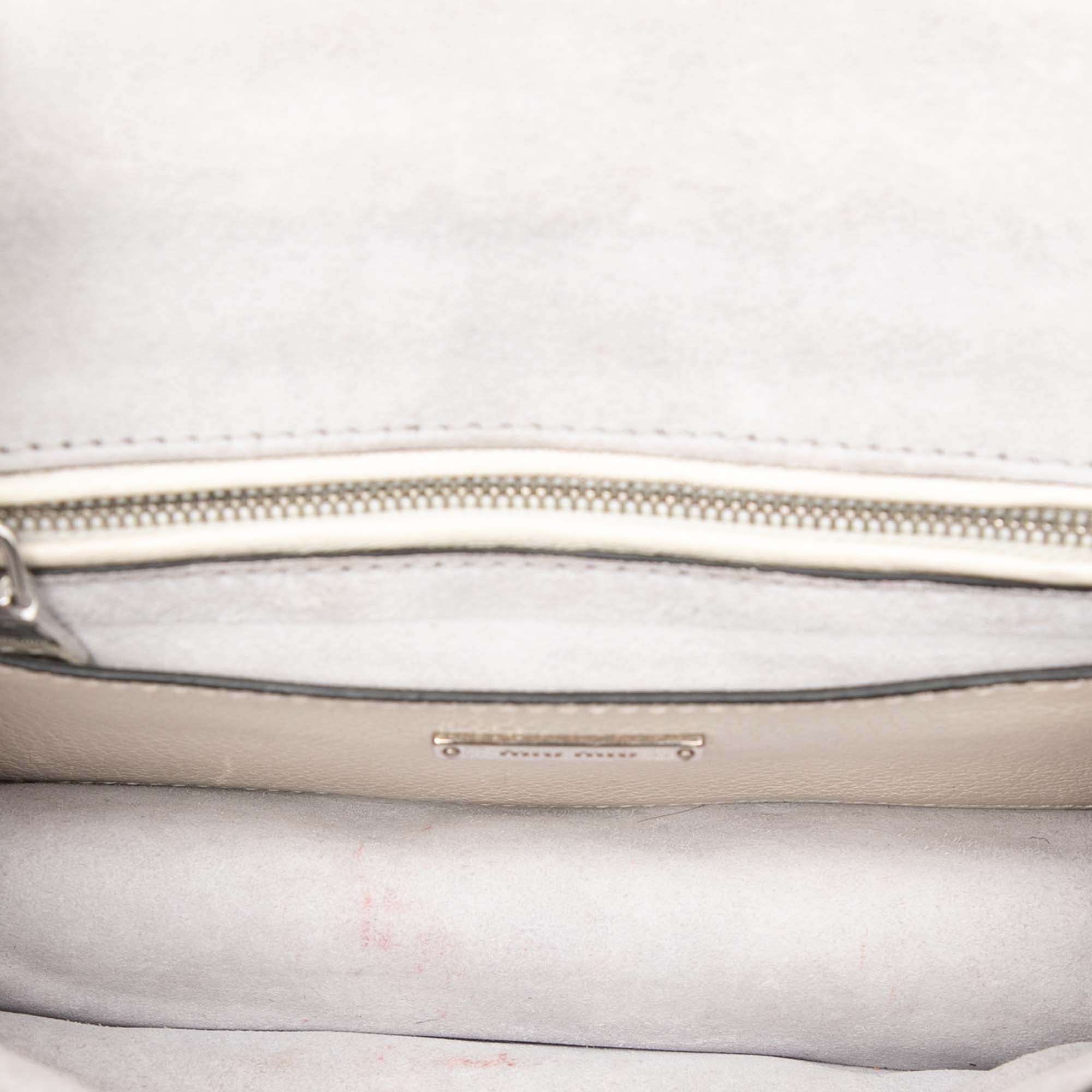 Miu Miu Miu Miu Goatskin Madras Soft Calf Crystal Embellished Crossbody Size ONE SIZE - 4 Thumbnail