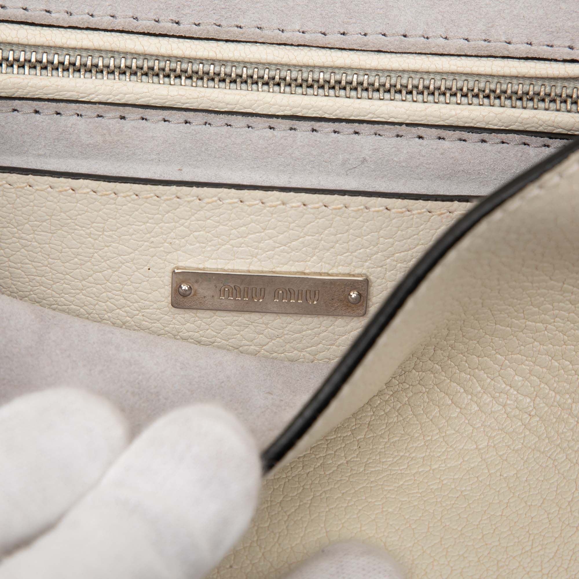 Miu Miu Miu Miu Goatskin Madras Soft Calf Crystal Embellished Crossbody Size ONE SIZE - 5 Thumbnail