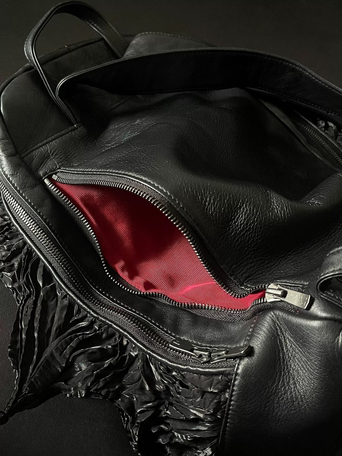 Japanese Brand unique black leather backpack by bunzaburo Size ONE SIZE - 8 Thumbnail