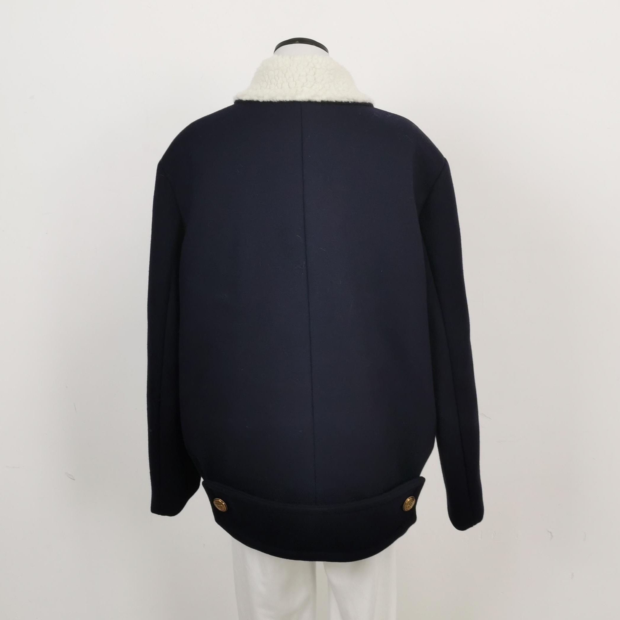 Prada Prada Double Breasted Wool Blend Long Sleeve Coat 0079 Size US L / EU 52-54 / 3 - 2 Thumbnail