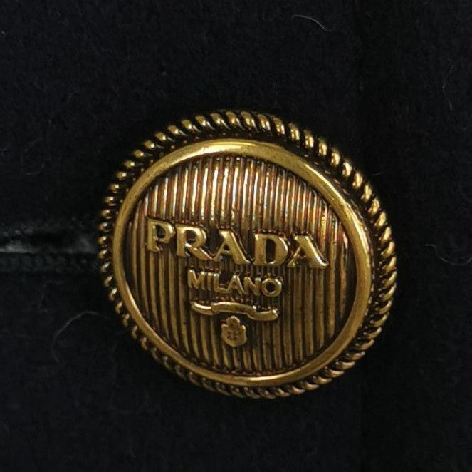 Prada Prada Double Breasted Wool Blend Long Sleeve Coat 0079 Size US L / EU 52-54 / 3 - 3 Thumbnail
