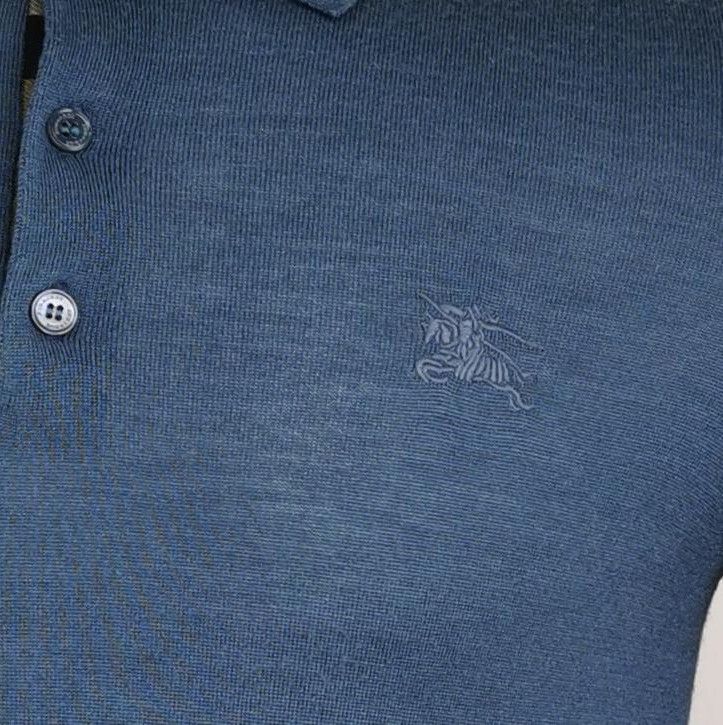 Burberry Burberry Wool Silk Blend Short Sleeve Polo 0079 Size US S / EU 44-46 / 1 - 3 Thumbnail