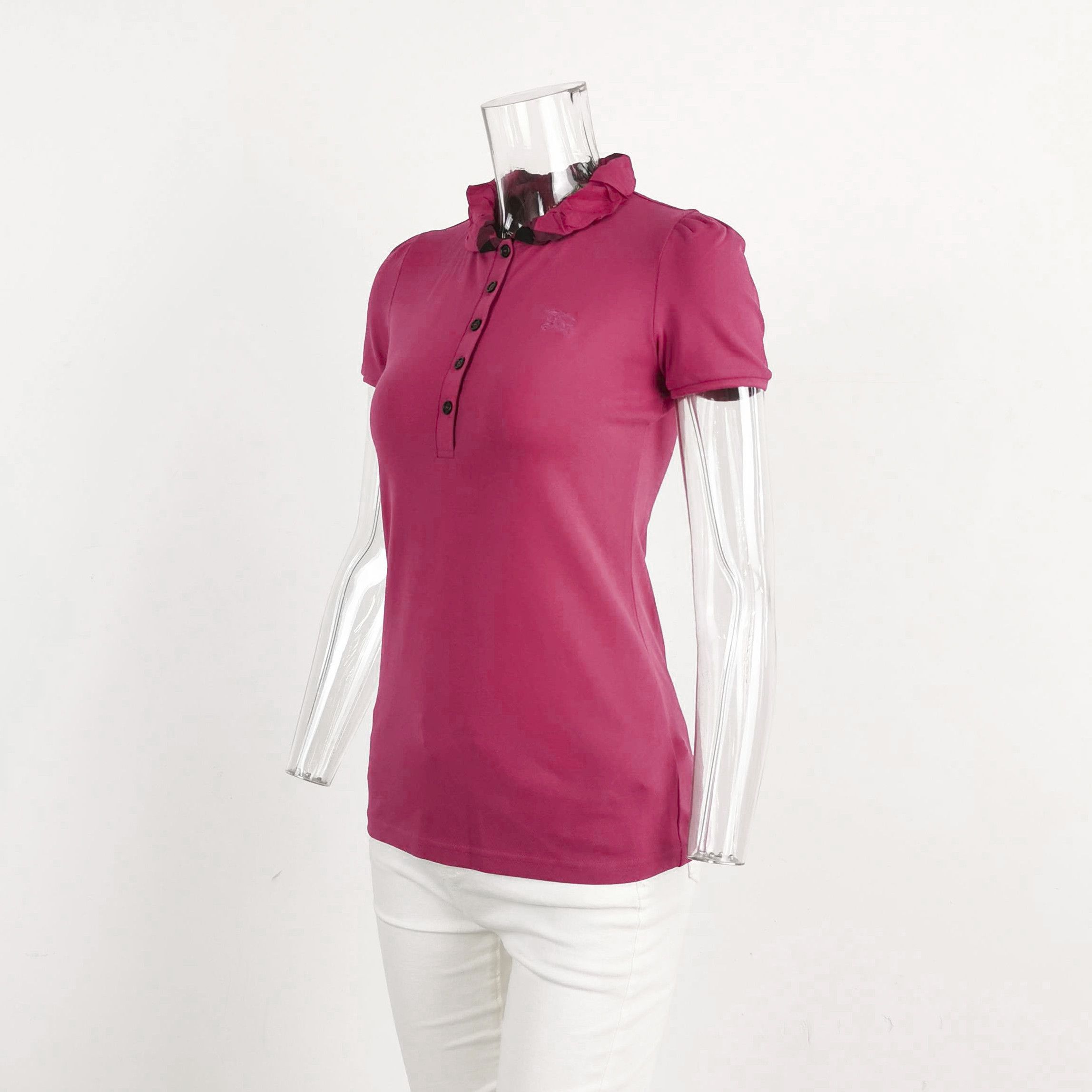 Burberry Burberry Brit Pink Cotton Logo T-Shirt 0079 Size US XS / EU 42 / 0 - 2 Thumbnail