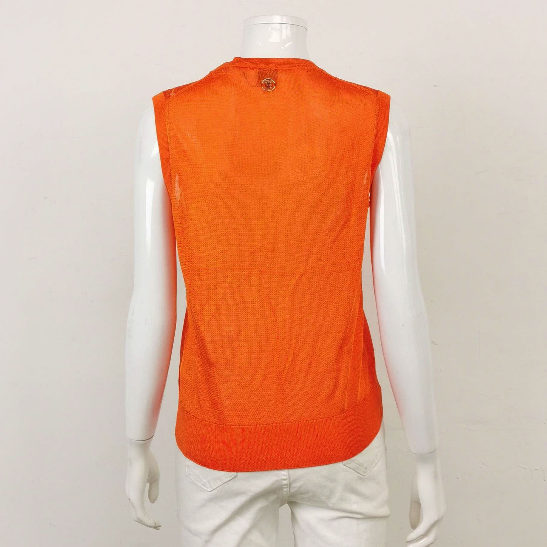 Burberry Burberry Sleeveless Diamond Pattern Orange Top 0079 Size US M / EU 48-50 / 2 - 2 Thumbnail