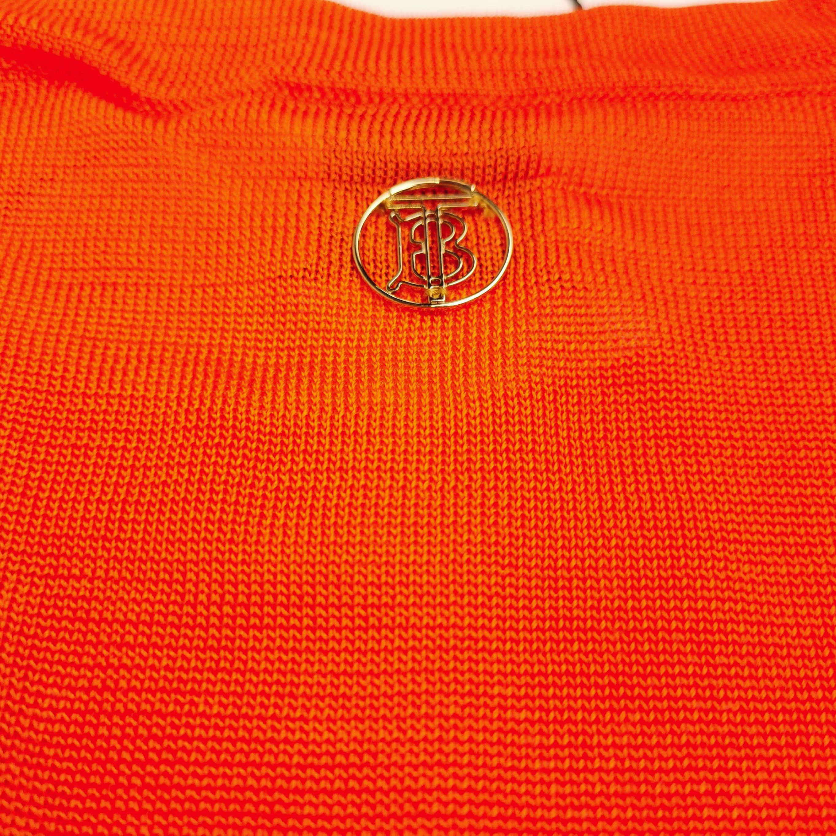 Burberry Burberry Sleeveless Diamond Pattern Orange Top 0079 Size US M / EU 48-50 / 2 - 3 Thumbnail