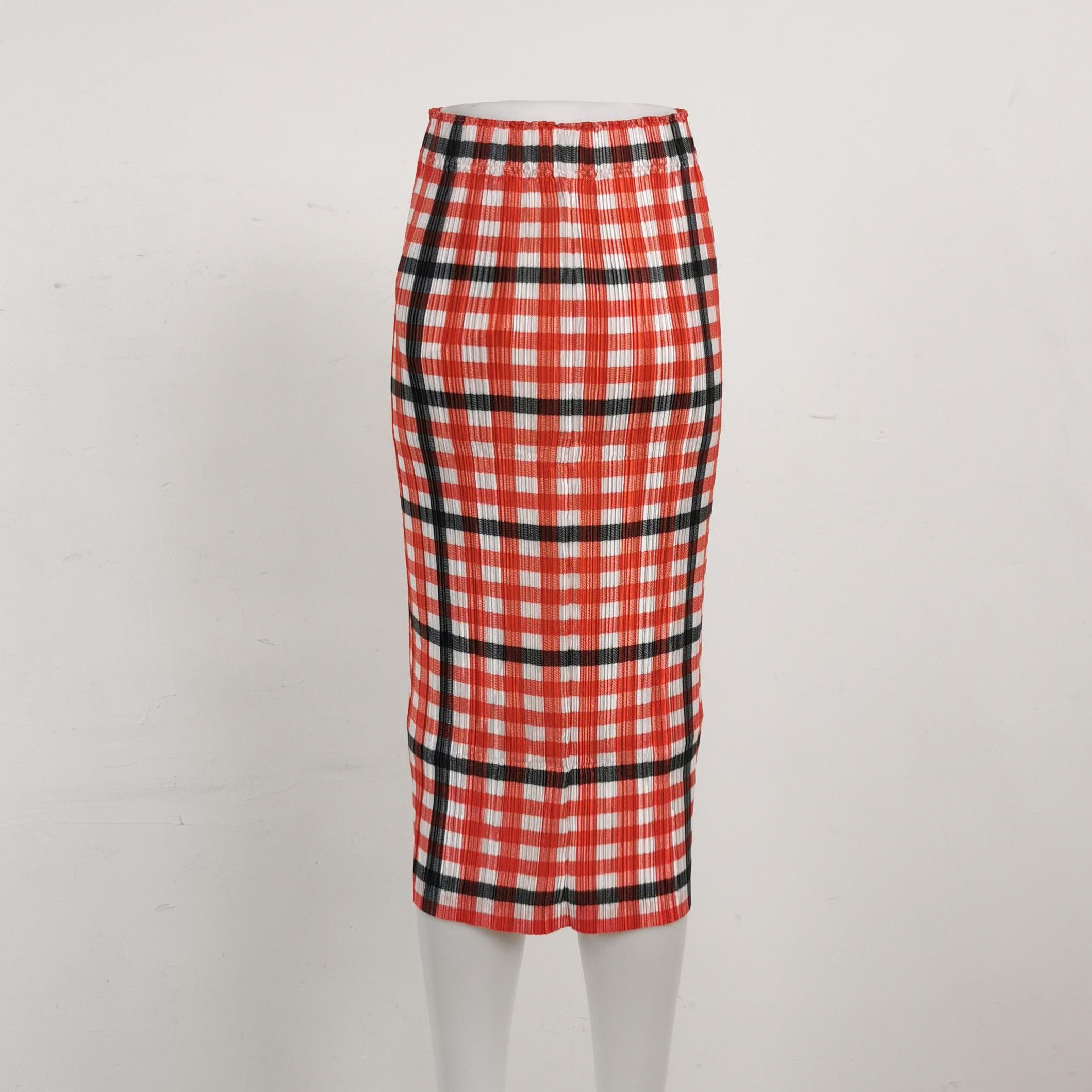 Burberry Burberry Color-Blocked Check Midi Skirt 0079 Size US 27 - 2 Thumbnail