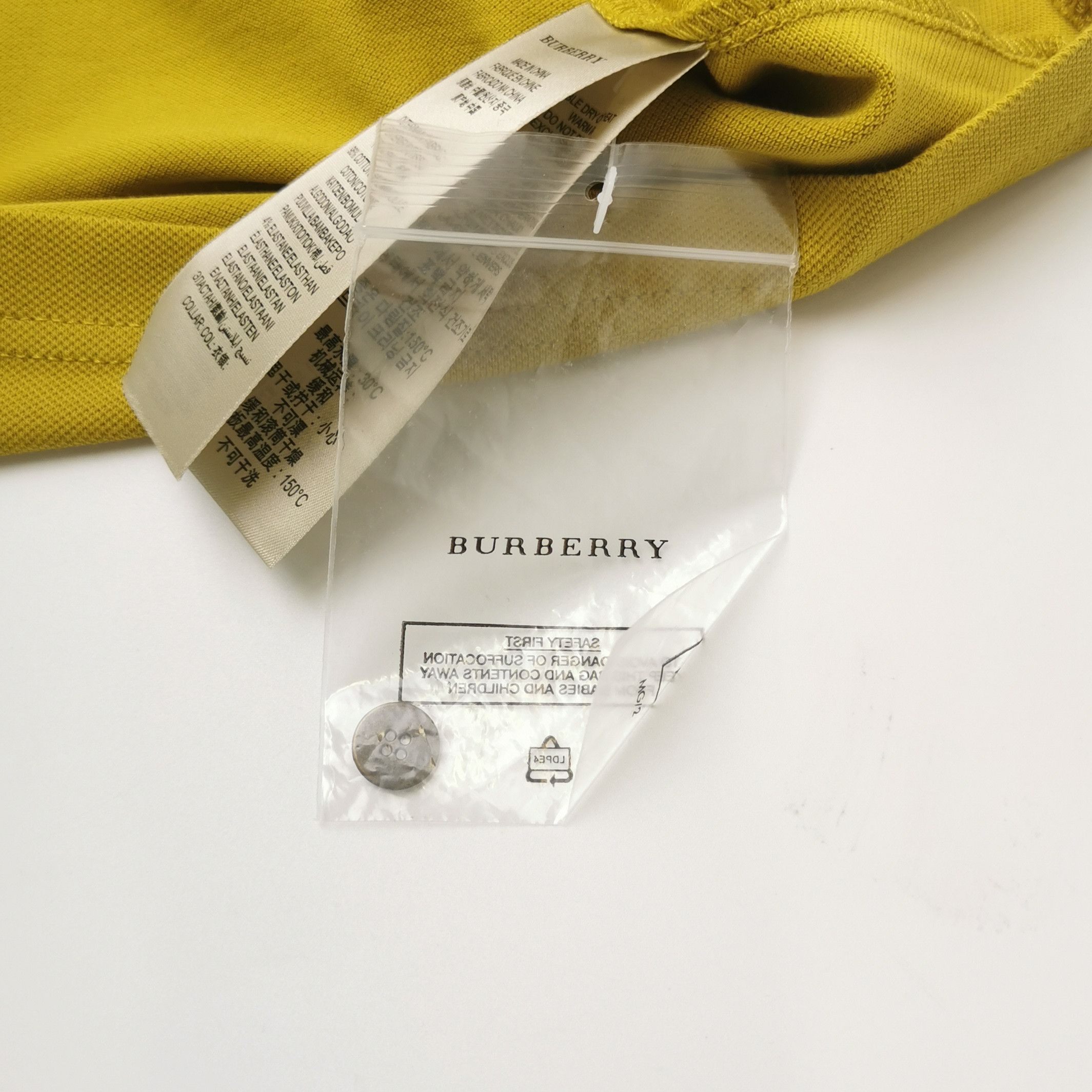 Burberry Burberry Brit Yellow Cotton Polo with Logo 0079 Size US S / EU 44-46 / 1 - 5 Thumbnail