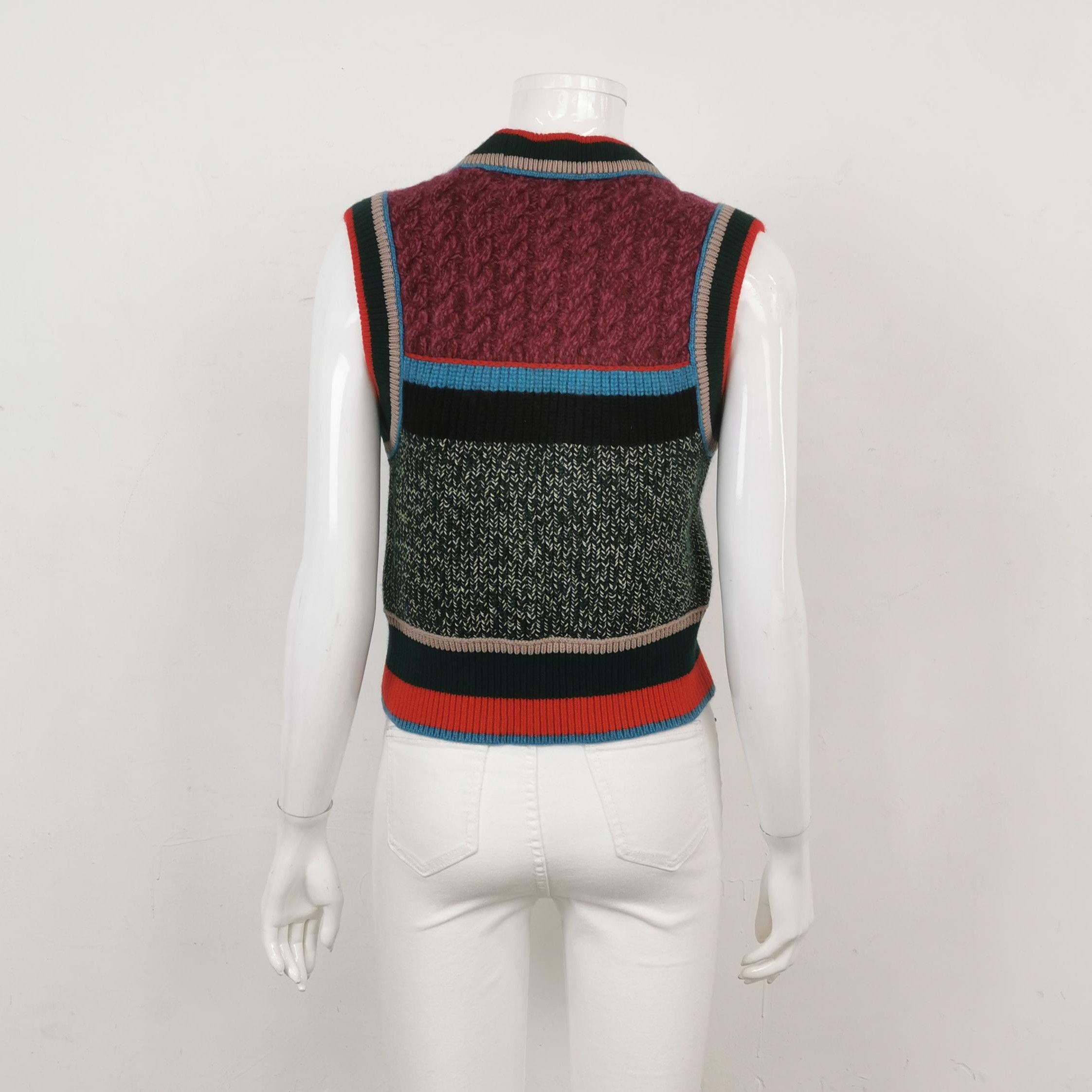 Burberry Burberry Color-Blocked Sleeveless Knit Vest in Cashmere 0079 Size US S / EU 44-46 / 1 - 2 Thumbnail