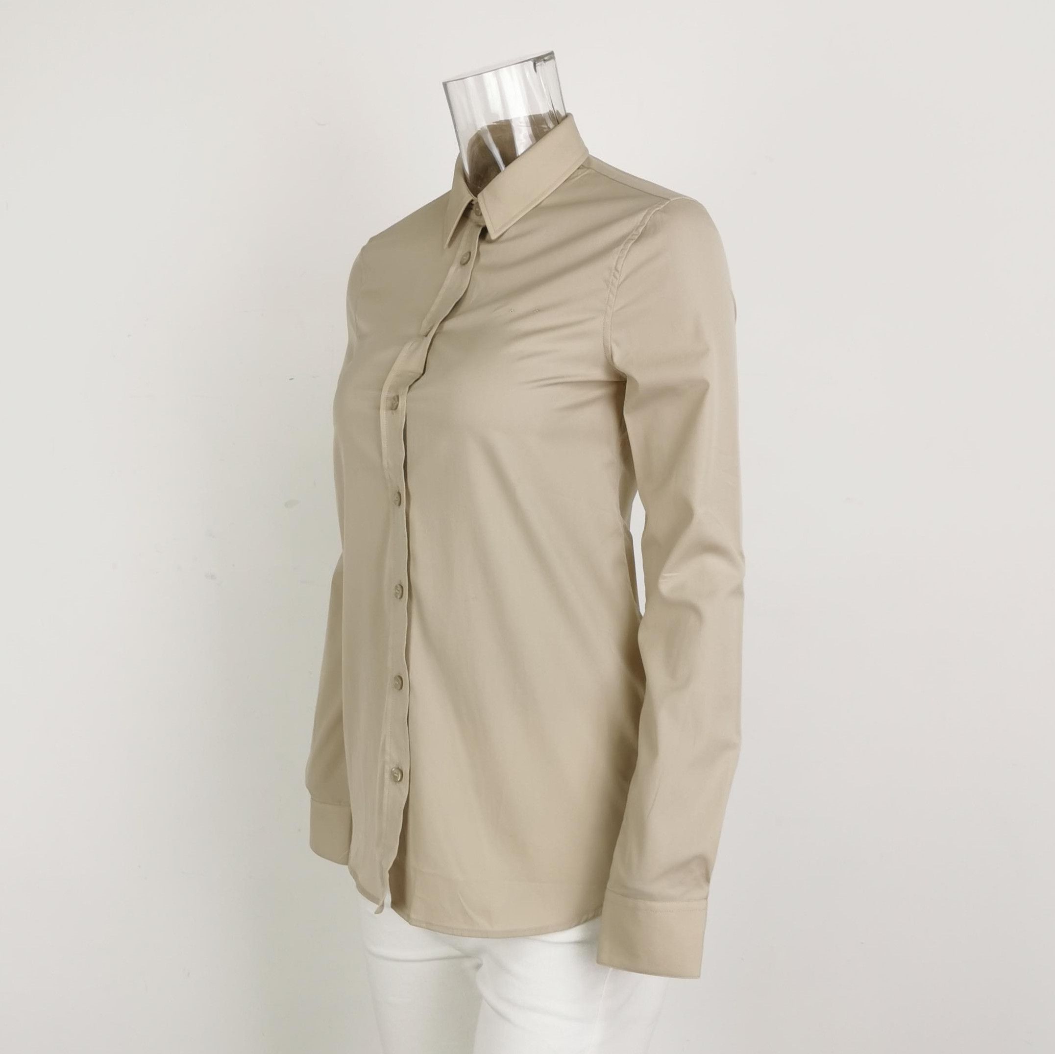 Burberry Burberry Beige Cotton Long Sleeve Shirt 0079 Size US XS / EU 42 / 0 - 2 Thumbnail