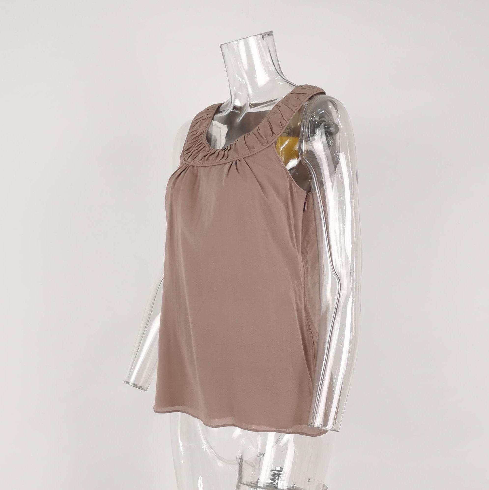 Burberry Burberry Silk Solid Color Round Neck Top 0079 Size US L / EU 52-54 / 3 - 2 Thumbnail