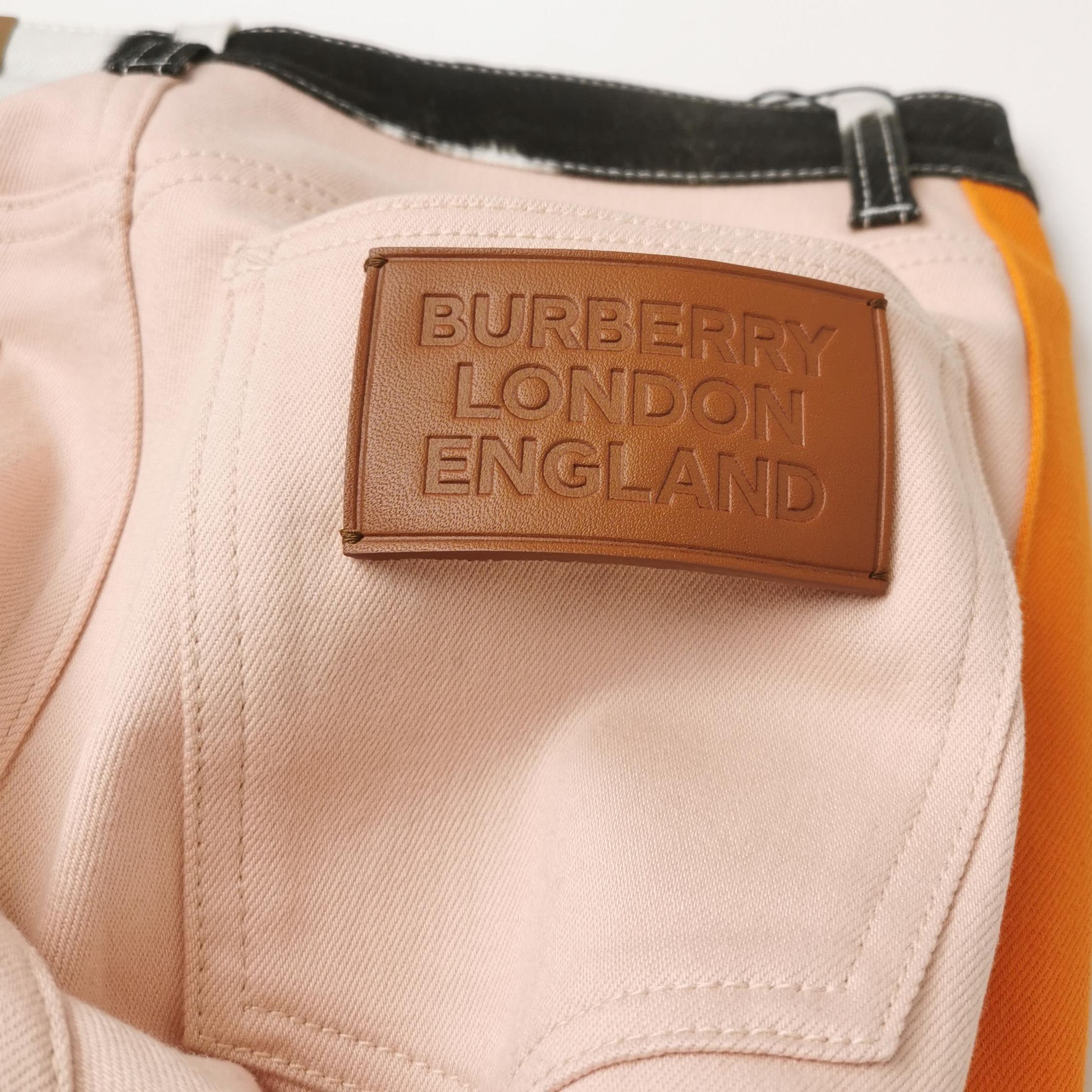 Burberry Burberry Color-Block Logo Cotton Long Pants 0079 Size US 27 - 3 Thumbnail