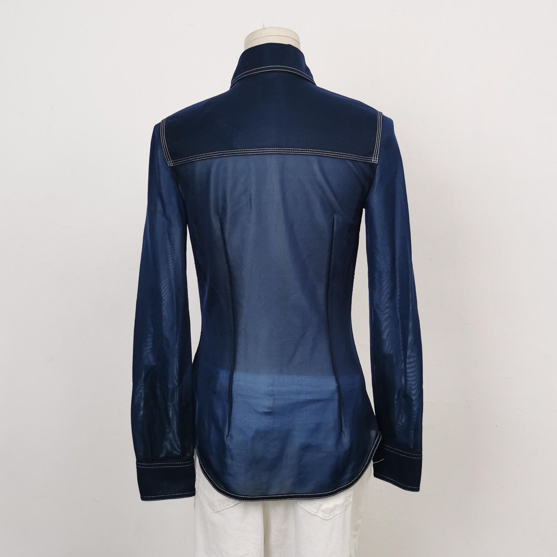 Burberry Burberry Contrast Collar Long Sleeve Shirt 0079 Size US XXS / EU 40 - 2 Thumbnail