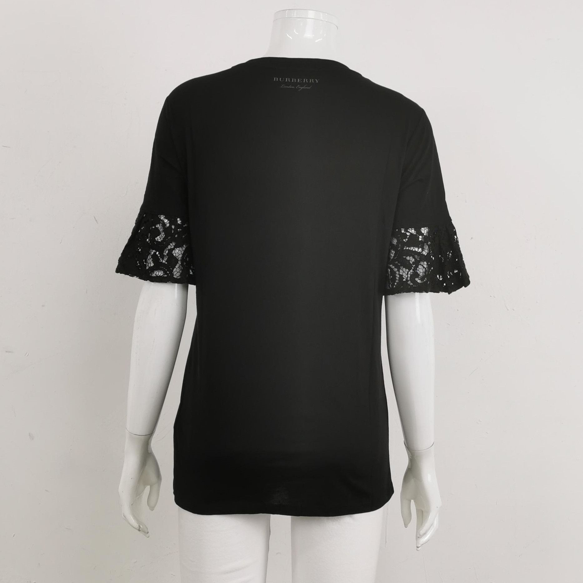 Burberry Burberry Cotton Black Round Neck T-Shirt 0079 Size US S / EU 44-46 / 1 - 2 Thumbnail