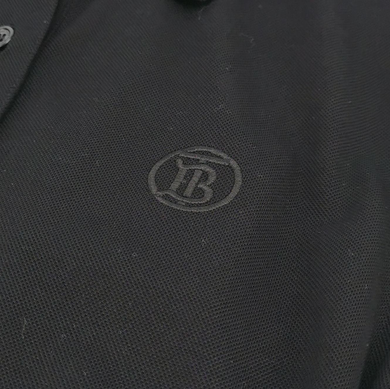 Burberry Burberry Black Cotton TB Logo Polo Shirt 0079 Size US XS / EU 42 / 0 - 4 Thumbnail
