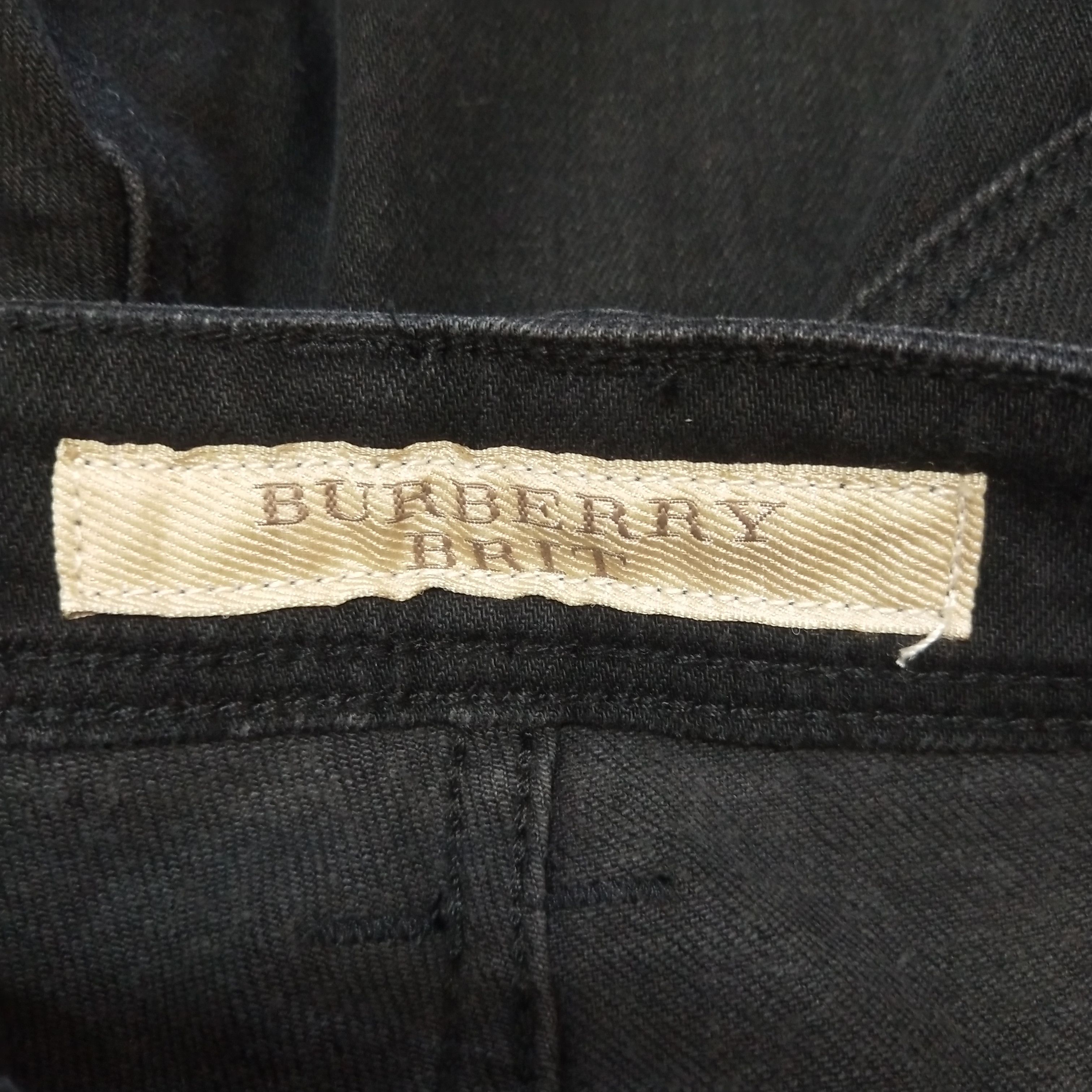 Burberry Burberry Brit Slim Fit Black Cotton Pants 0079 Size US 37 - 7 Thumbnail