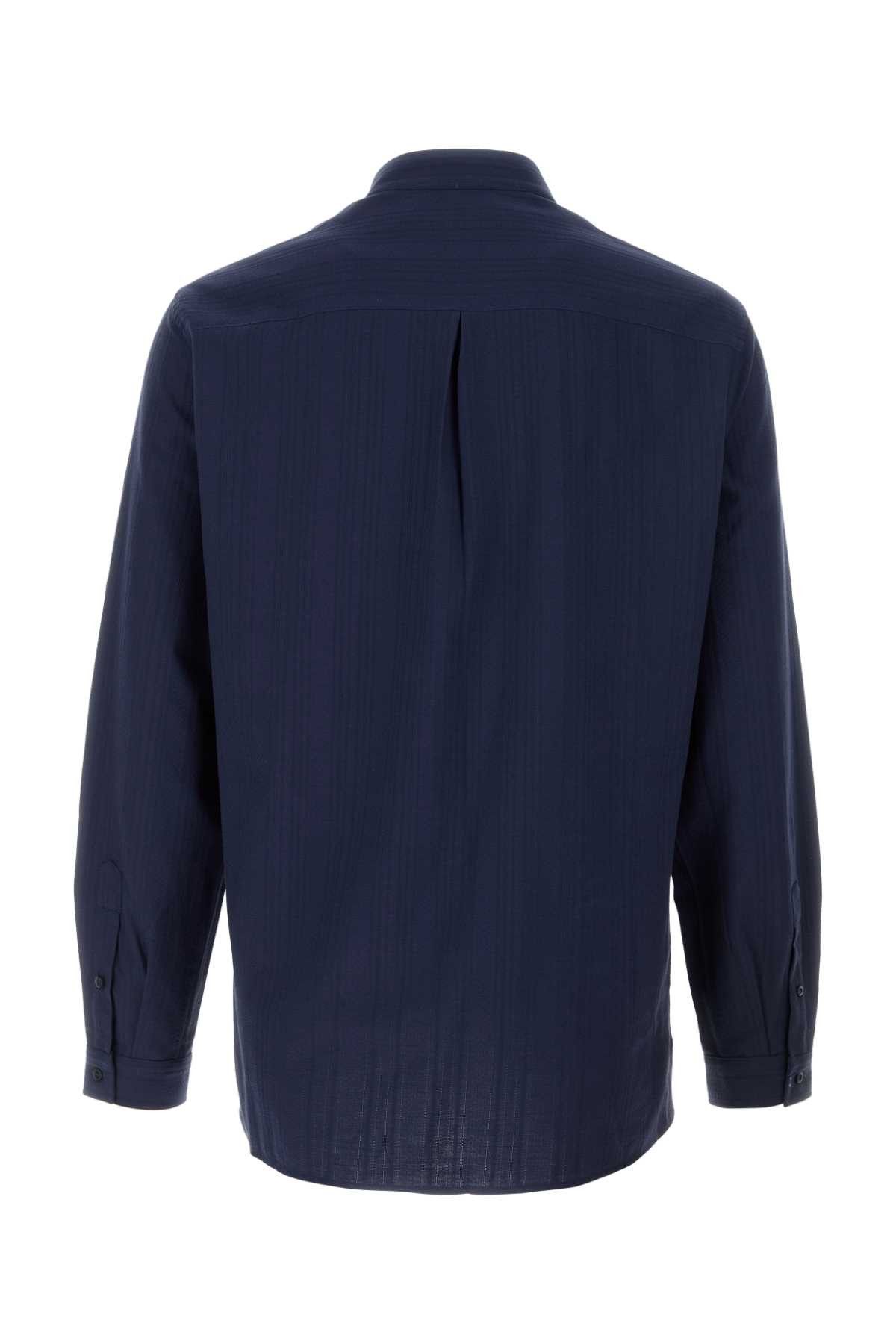 Brunello Cucinelli Navy Blue Cotton Shirt Size US M / EU 48-50 / 2 - 2 Thumbnail