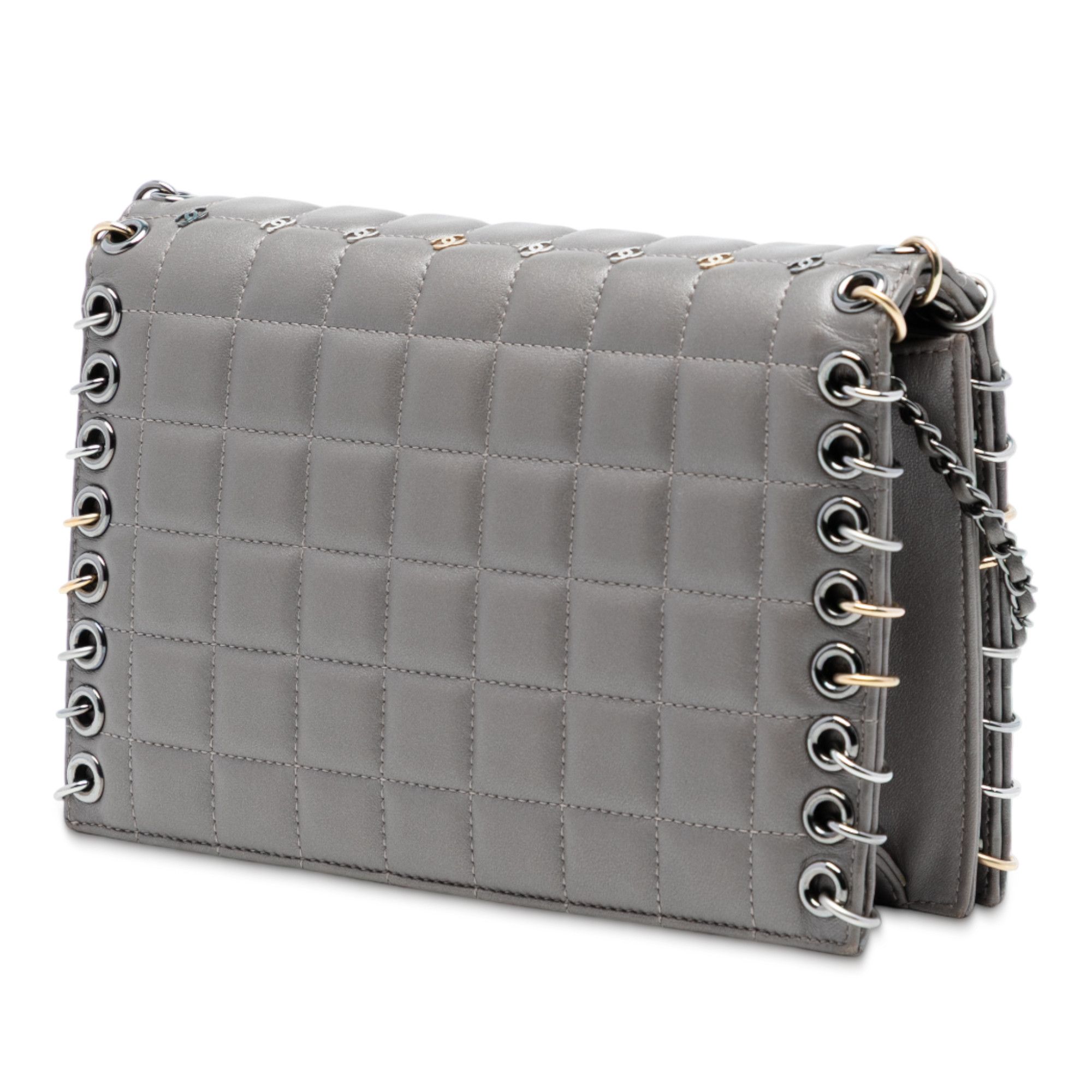 Chanel Chanel Small Lambskin Chocolate Bar CC Piercing Studded Chain Flap Size ONE SIZE - 2 Thumbnail