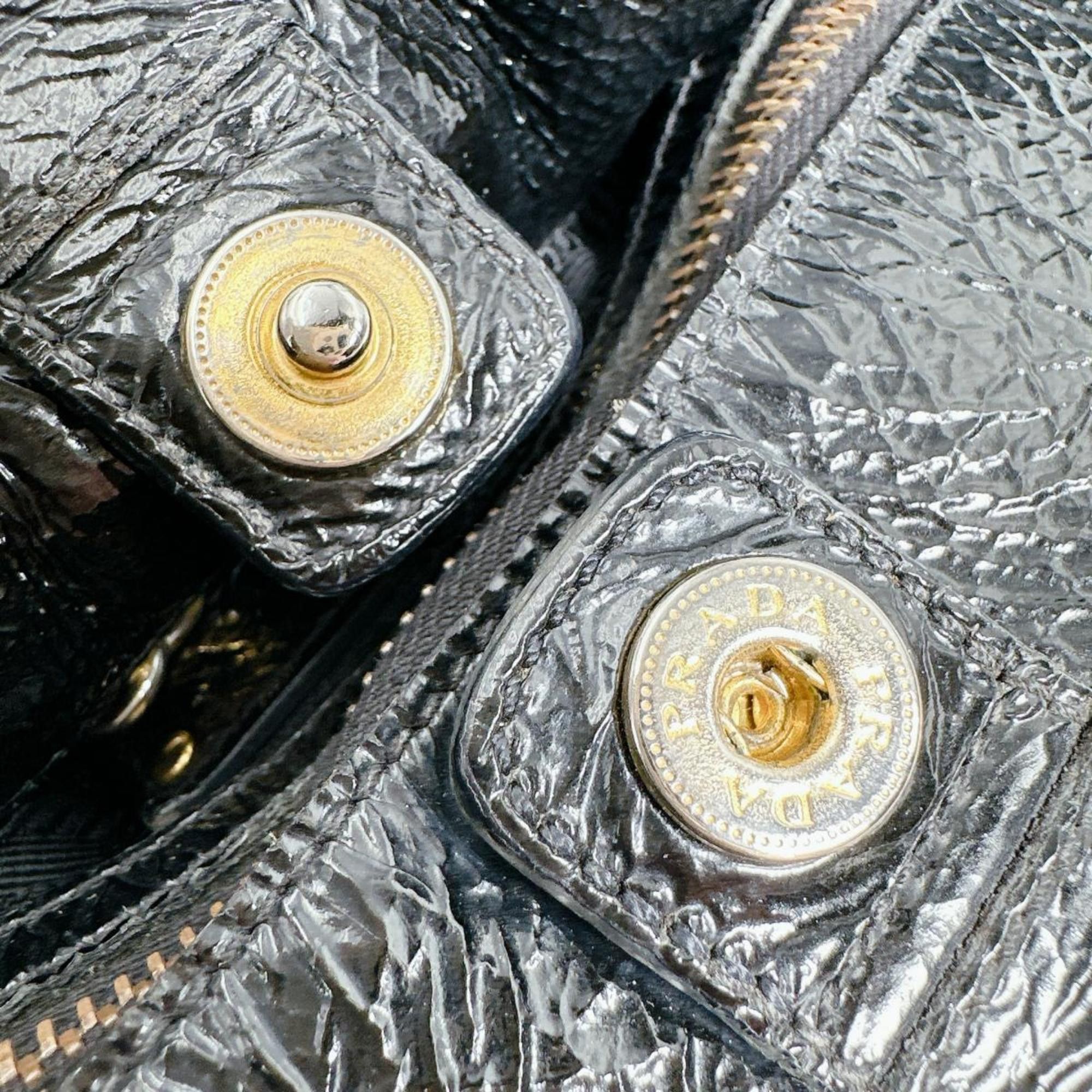 Prada Prada tote bag shoulder in patent leather and black Size ONE SIZE - 17 Thumbnail