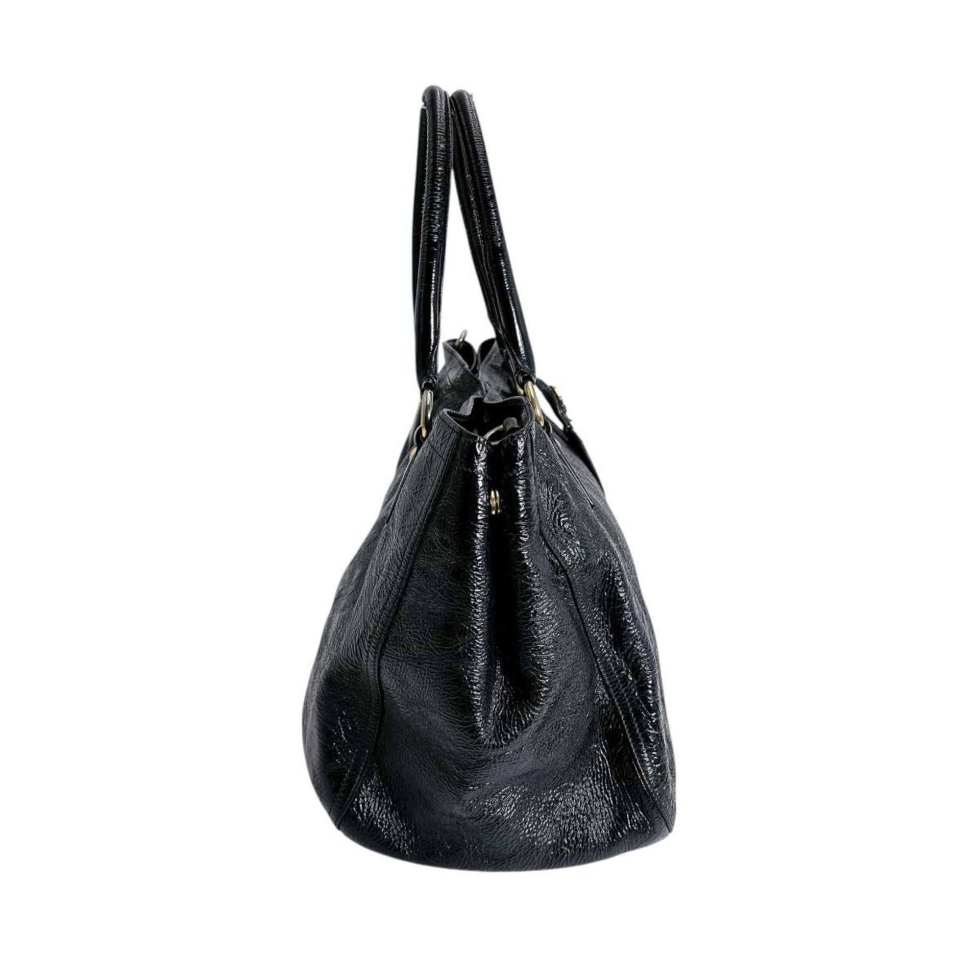 Prada Prada tote bag shoulder in patent leather and black Size ONE SIZE - 3 Thumbnail