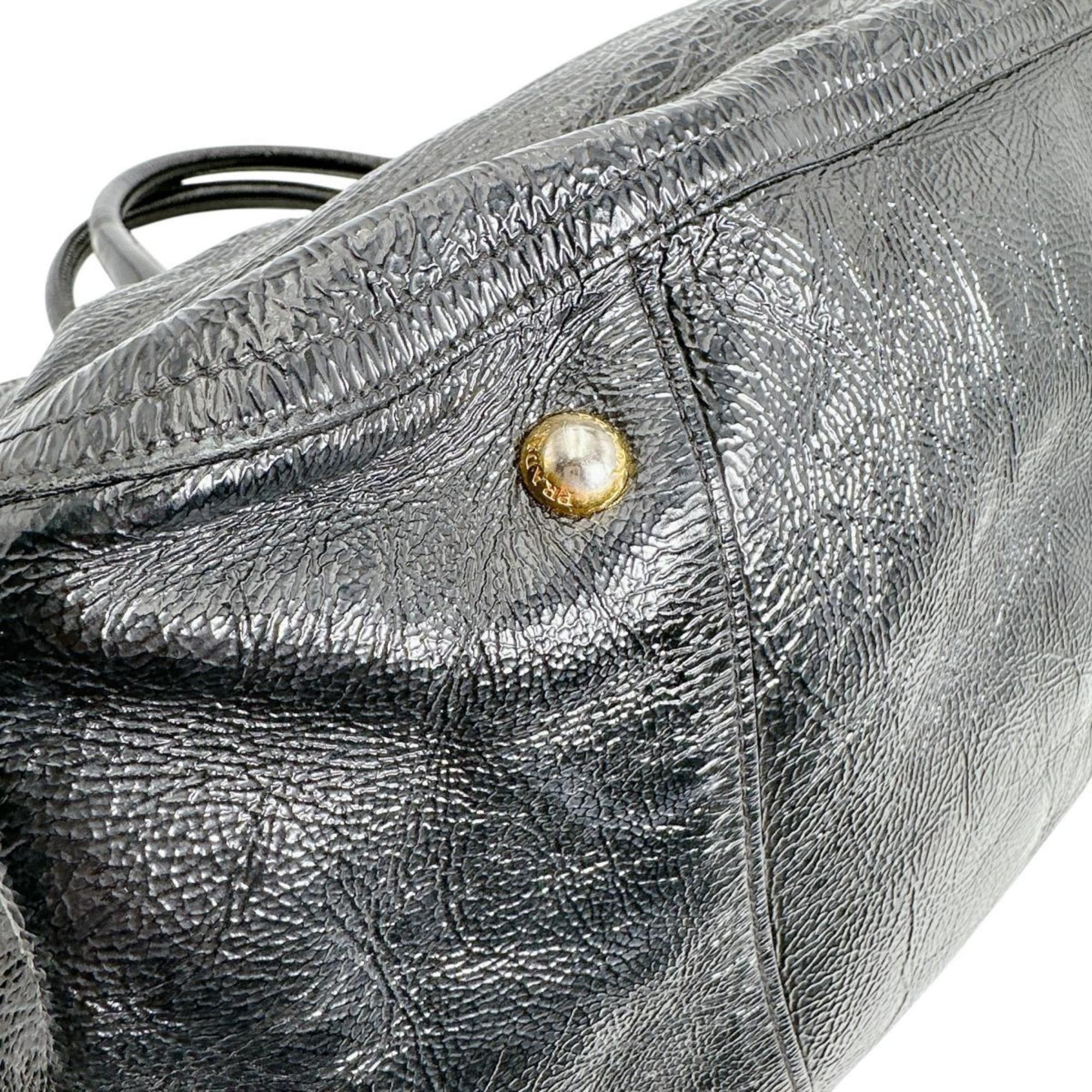 Prada Prada tote bag shoulder in patent leather and black Size ONE SIZE - 7 Thumbnail