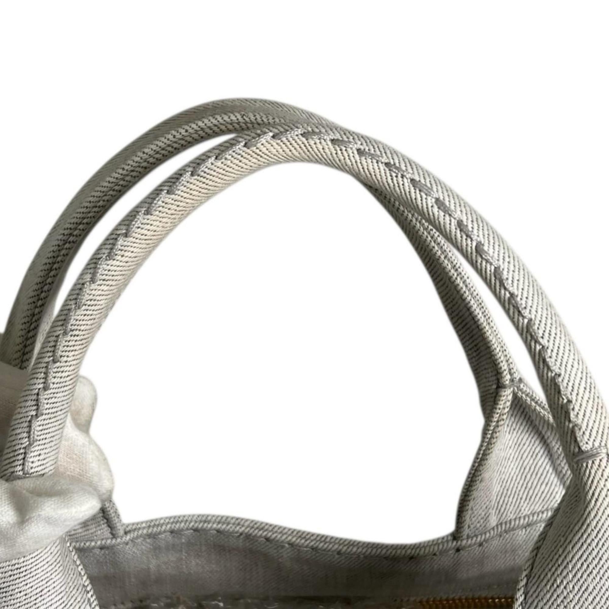 Prada Prada Canapa Tote Bag in Denim, 1BG642 Bianco Size ONE SIZE - 11 Thumbnail