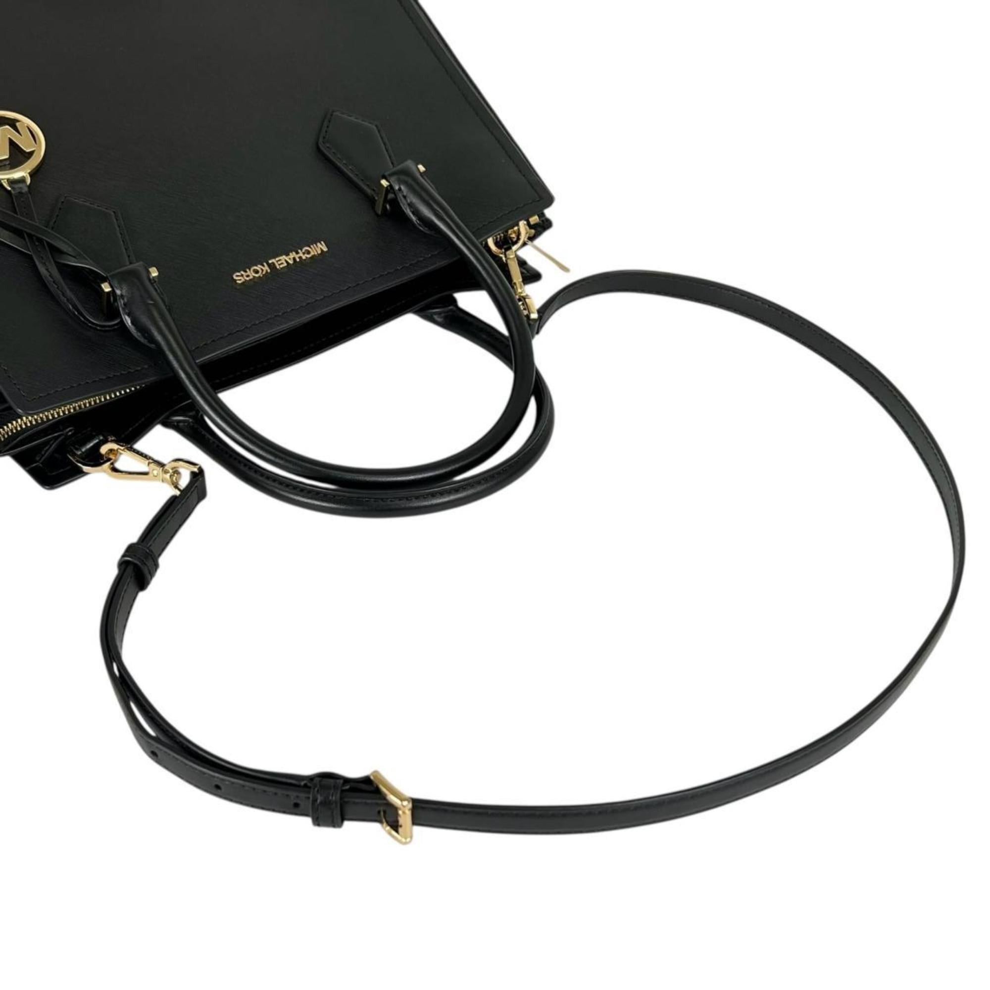 Michael Kors Michael Kors Handbag Satchel Shoulder Bag Leather 35T0GWXS3L Black Size ONE SIZE - 10 Thumbnail