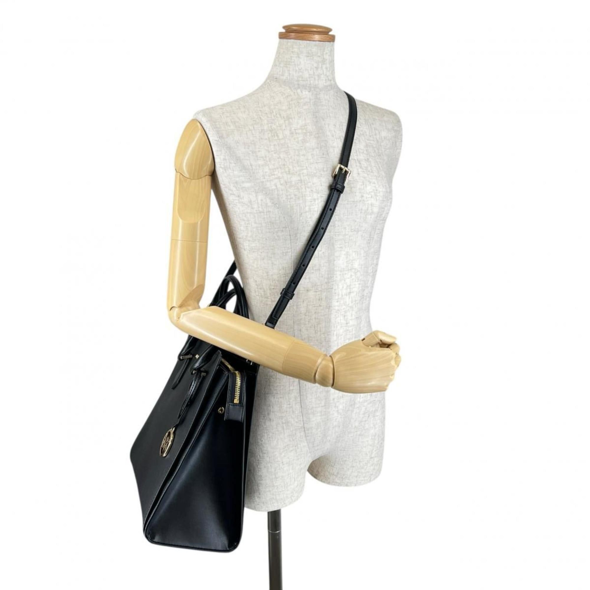 Michael Kors Michael Kors Handbag Satchel Shoulder Bag Leather 35T0GWXS3L Black Size ONE SIZE - 19 Thumbnail