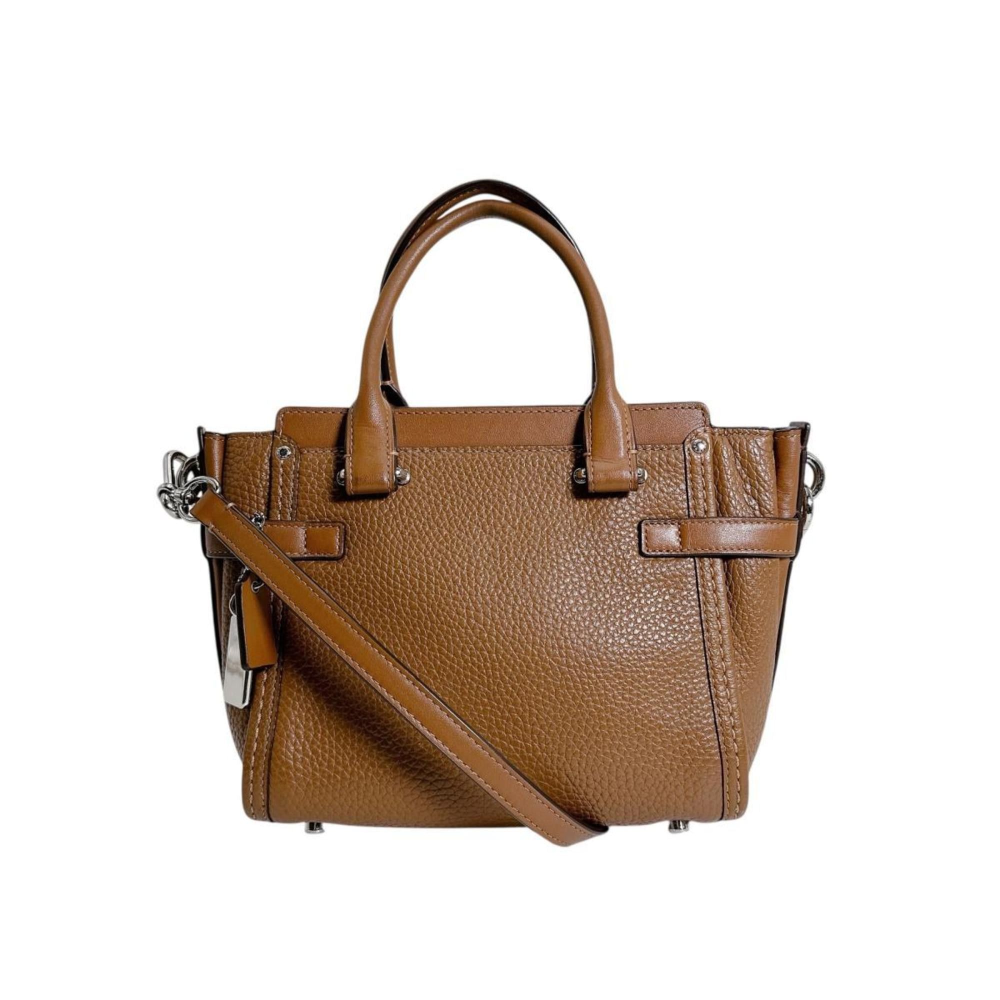 Coach Coach Swagger 21 Leather Carryall Tote Bag, Brown, 37444 Size ONE SIZE - 2 Thumbnail
