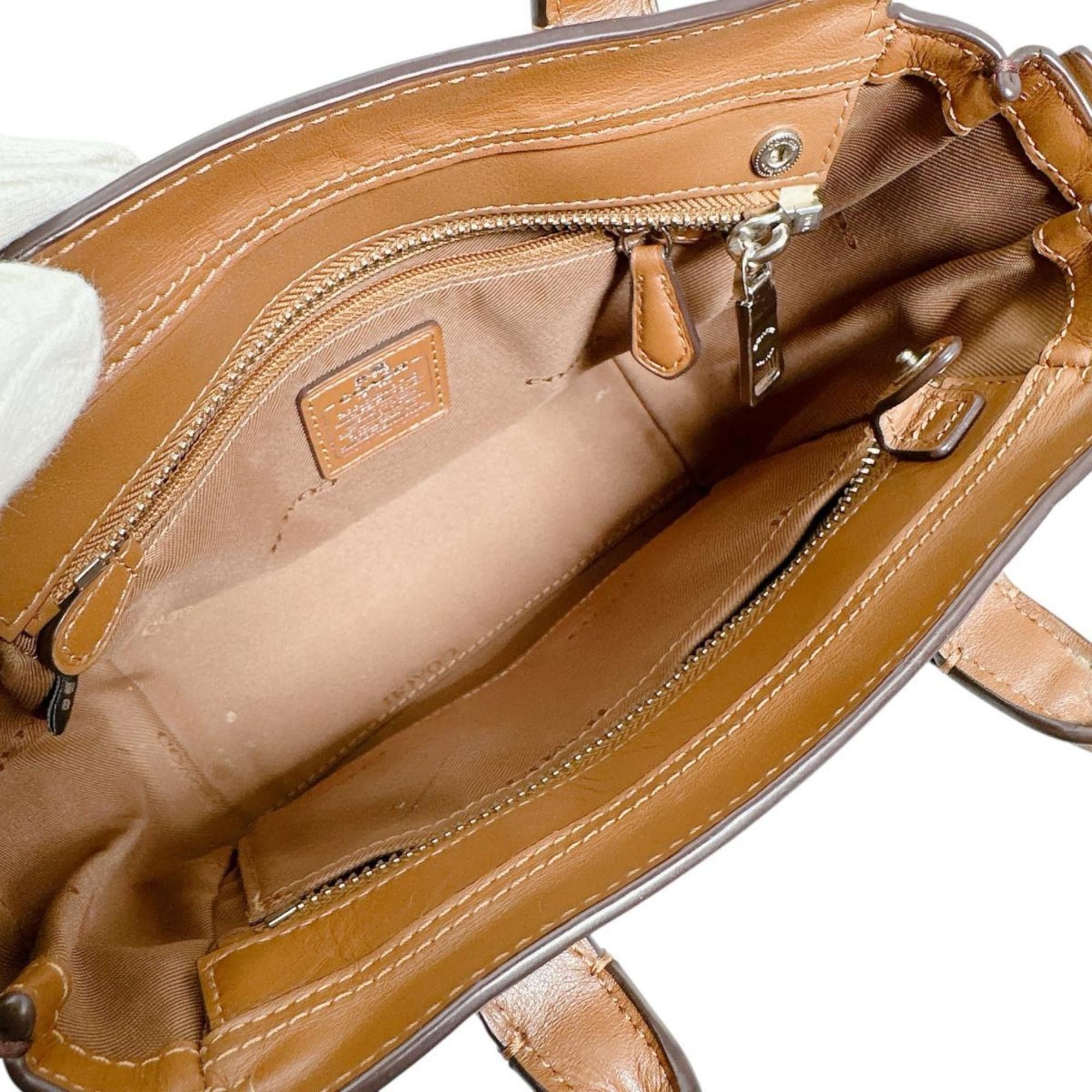 Coach Coach Swagger 21 Leather Carryall Tote Bag, Brown, 37444 Size ONE SIZE - 13 Thumbnail
