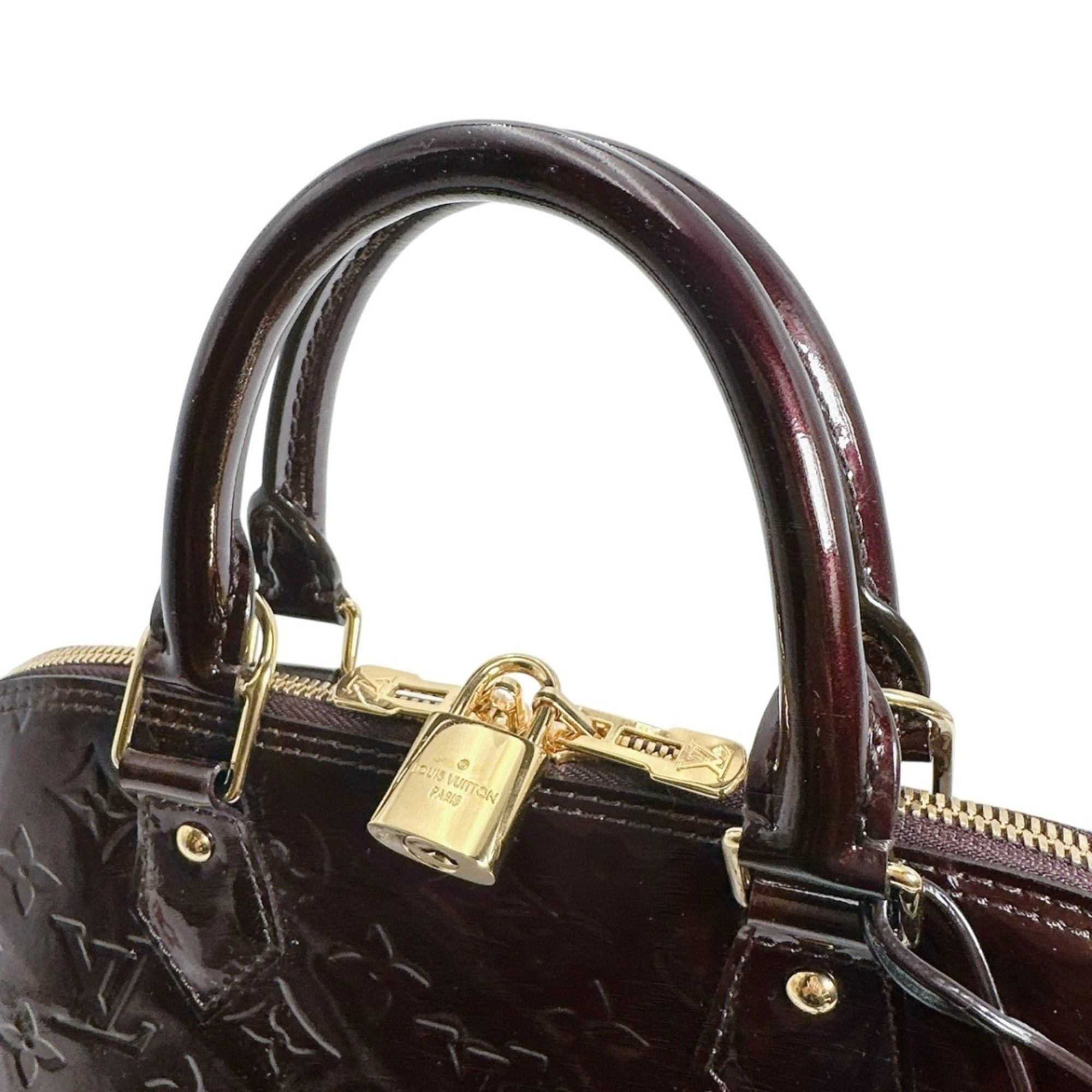 Louis Vuitton Louis Vuitton Alma PM Monogram Vernis Handbag M91611 Wine Red Size ONE SIZE - 11 Thumbnail