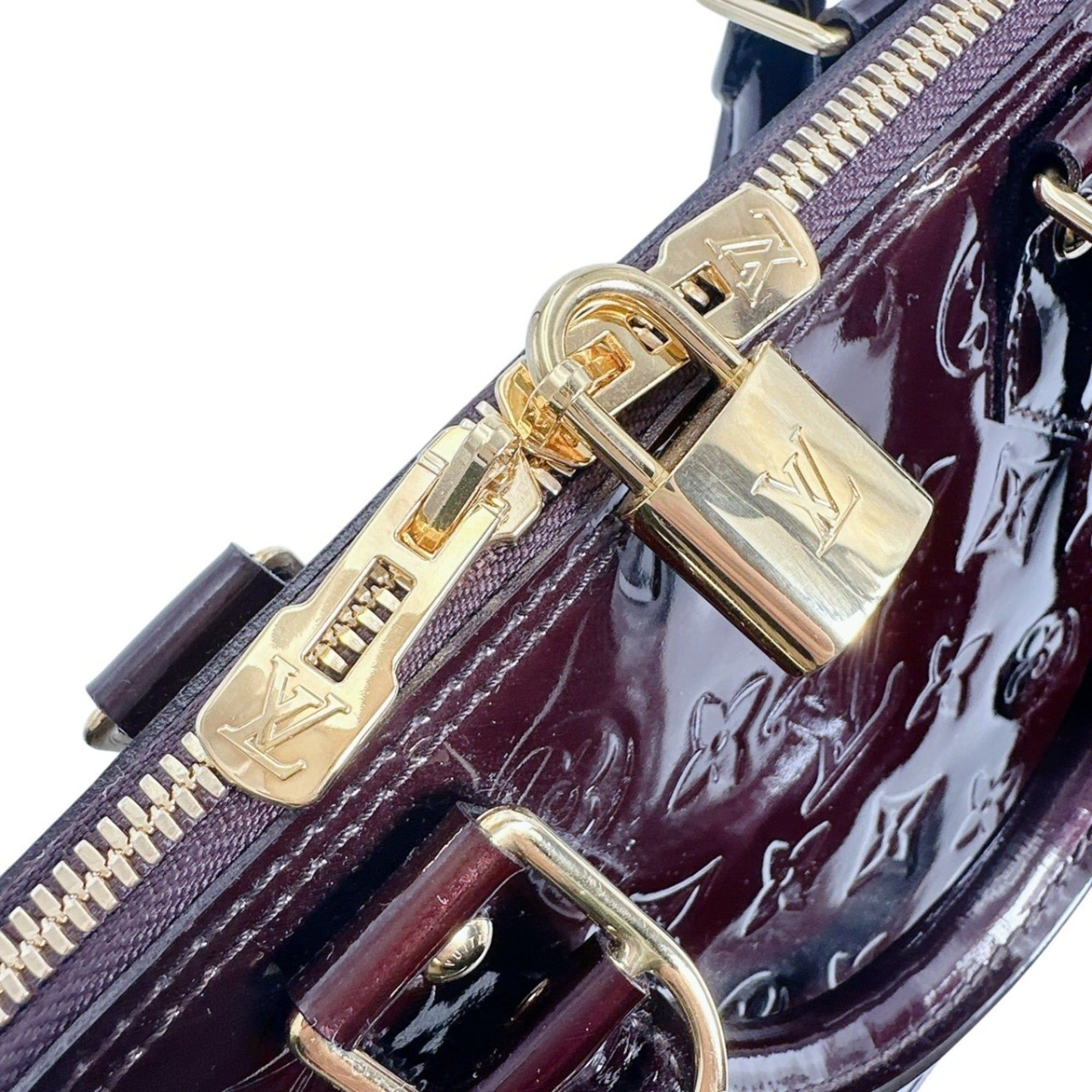 Louis Vuitton Louis Vuitton Alma PM Monogram Vernis Handbag M91611 Wine Red Size ONE SIZE - 15 Thumbnail