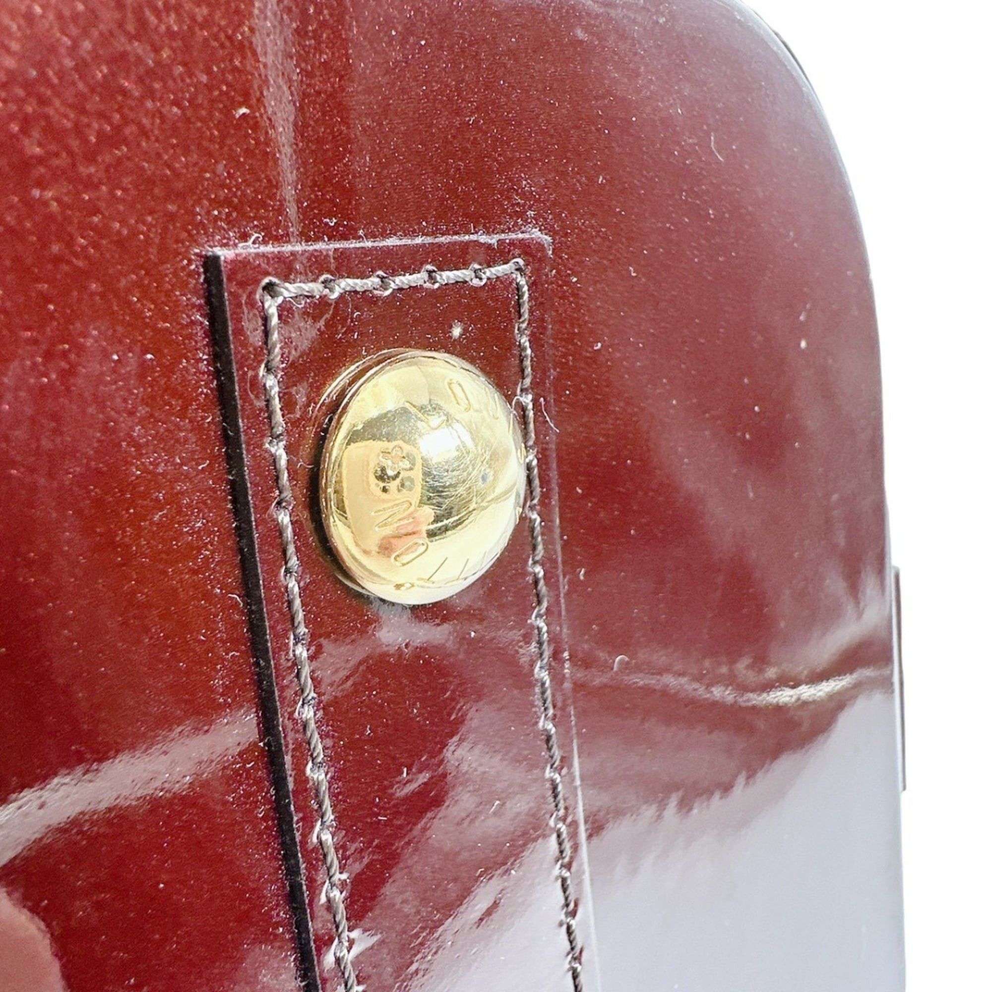 Louis Vuitton Louis Vuitton Alma PM Monogram Vernis Handbag M91611 Wine Red Size ONE SIZE - 16 Thumbnail