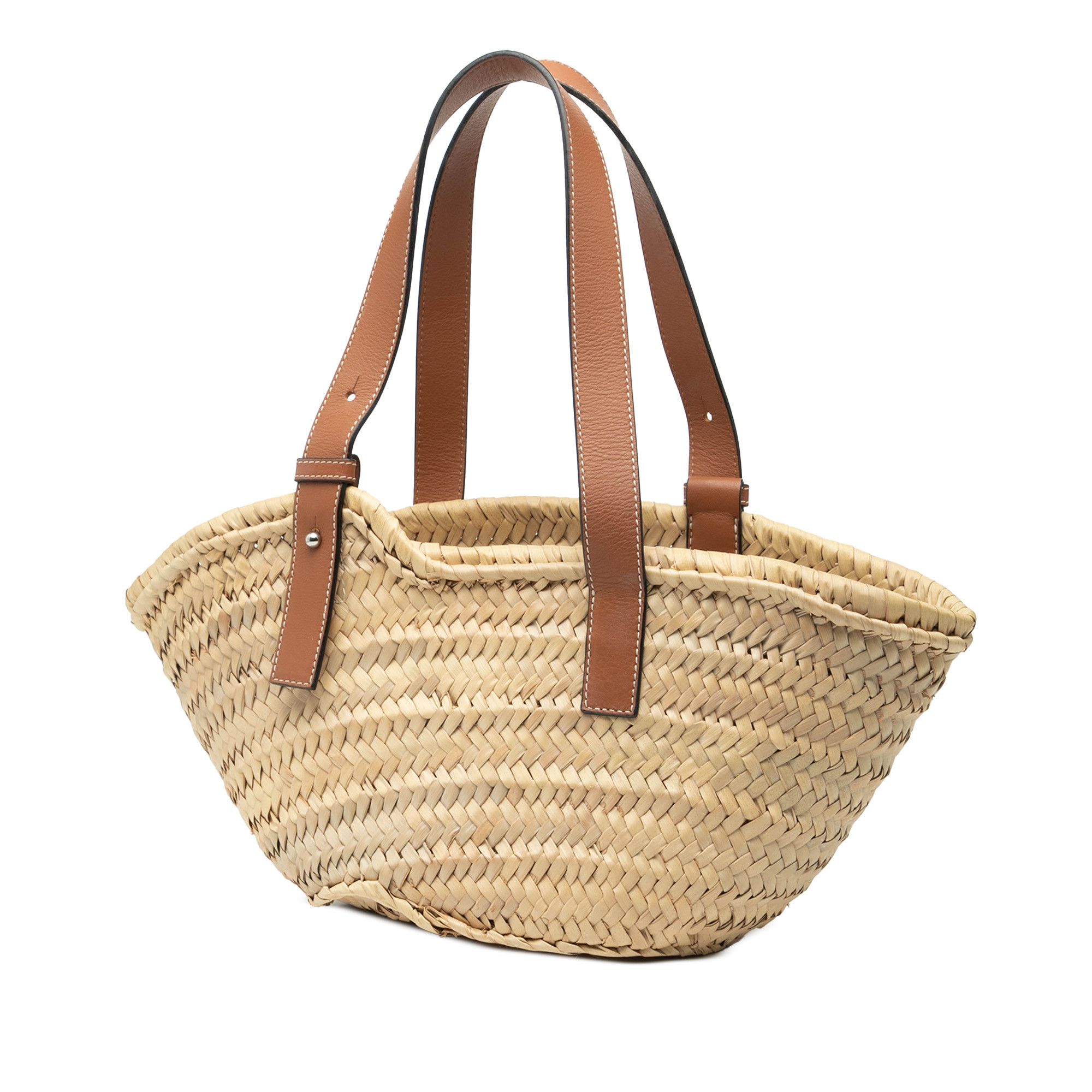 Loewe LOEWE Paulas Ibiza Smiley Small Raffia Basket Tote Size ONE SIZE - 2 Thumbnail