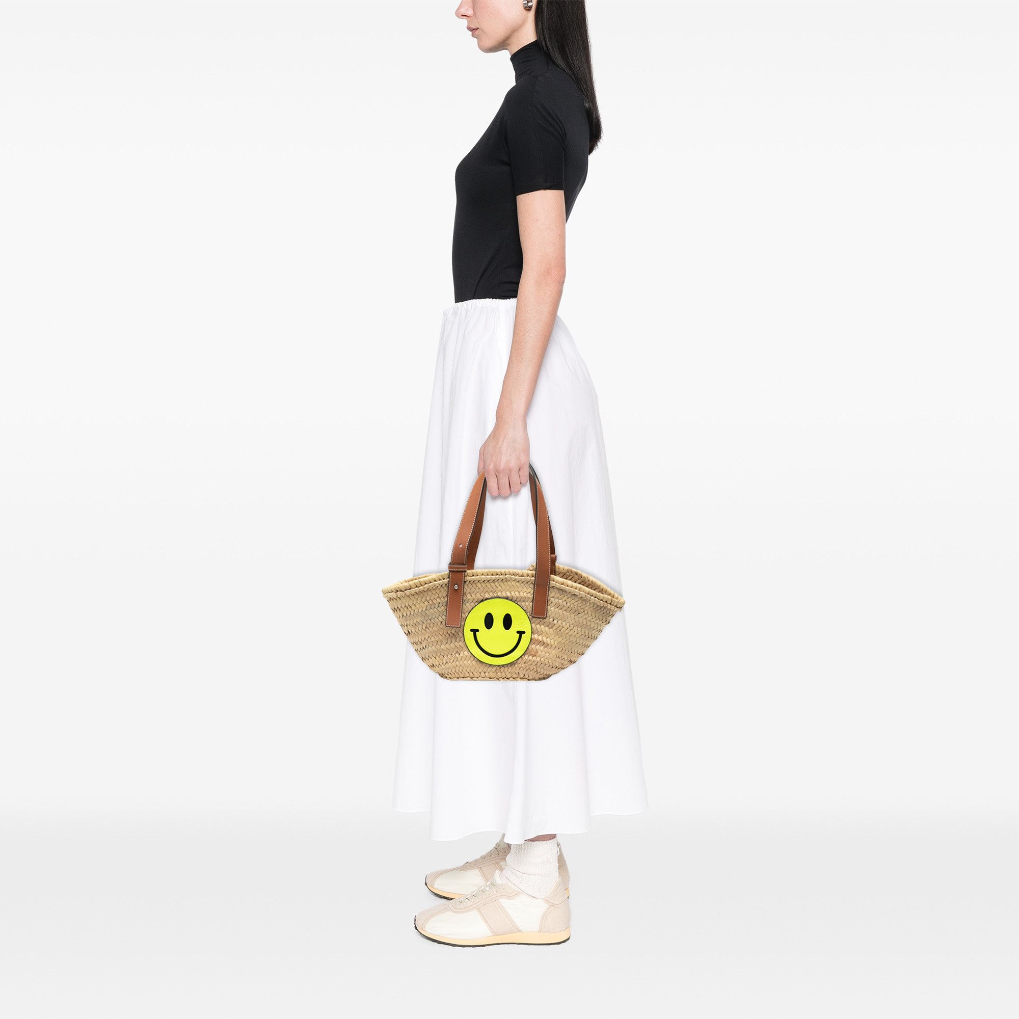 Loewe LOEWE Paulas Ibiza Smiley Small Raffia Basket Tote Size ONE SIZE - 7 Thumbnail