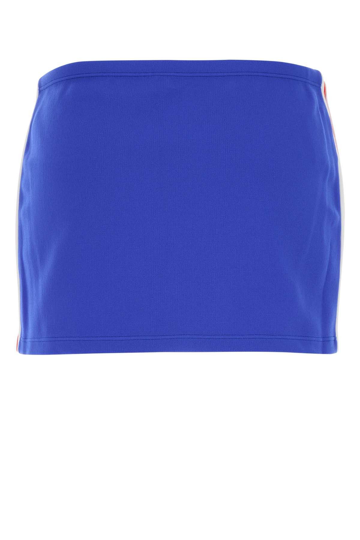 Miu Miu Blue Stretch Nylon Mini Skirt Size 26" / US 2 / IT 38 - 2 Thumbnail