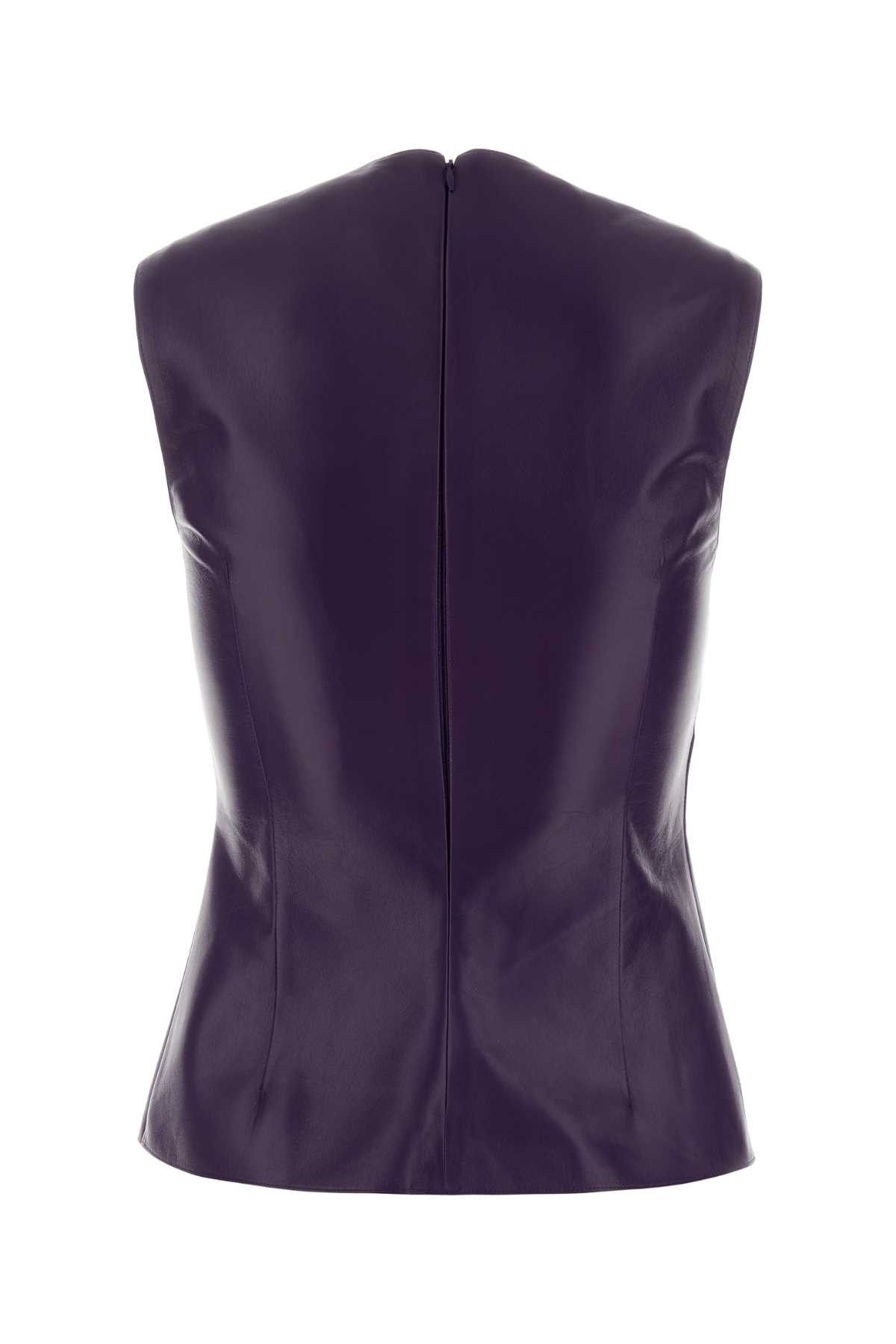 Miu Miu Purple Leather Top Size M / US 6-8 / IT 42-44 - 2 Thumbnail