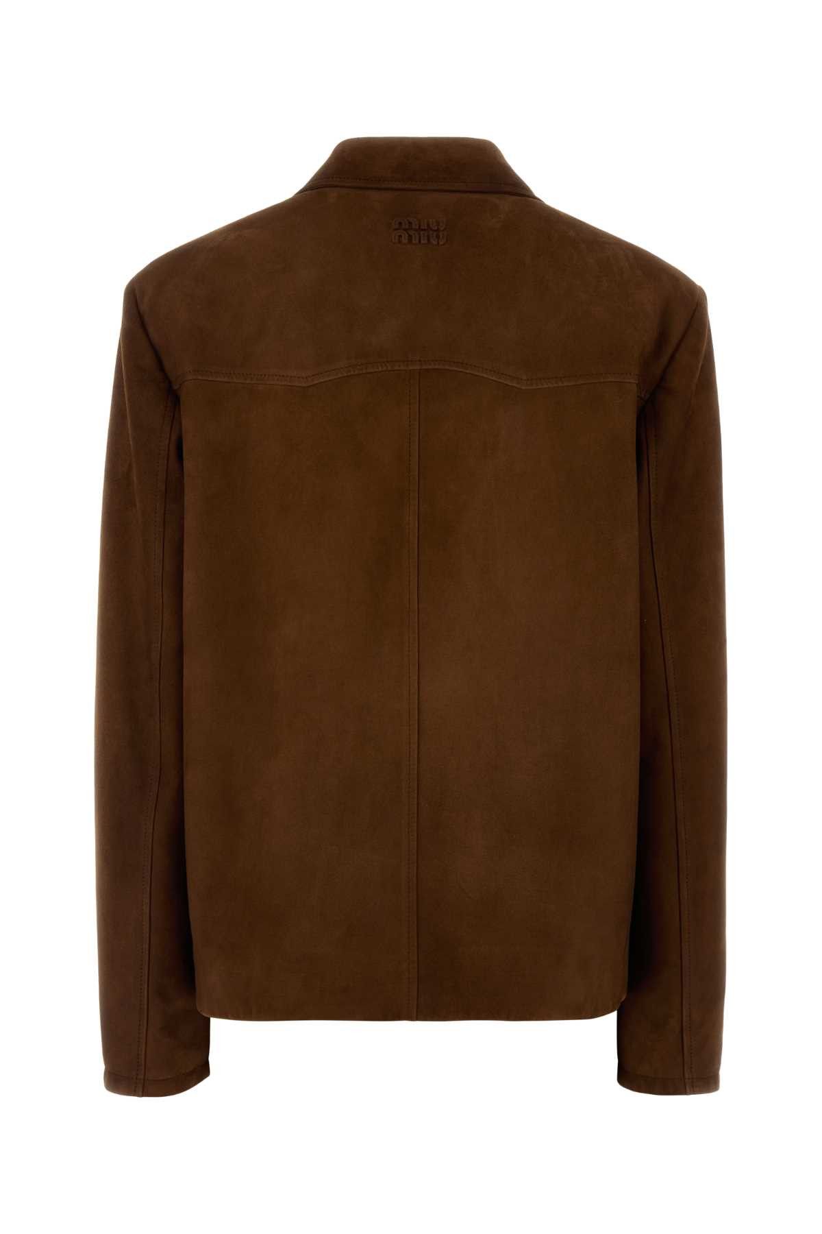 Miu Miu Brown Suede Jacket Size S / US 4 / IT 40 - 2 Thumbnail