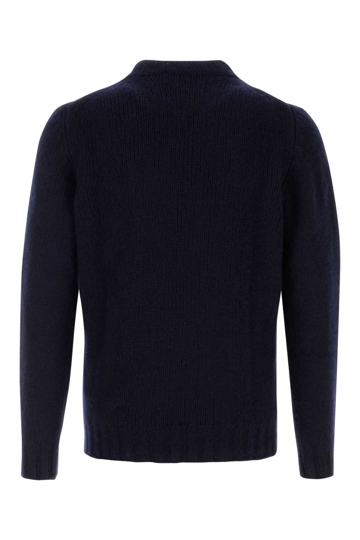 Fedeli Navy Blue Cashmere Blend Sweater Size US M / EU 48-50 / 2 - 2 Thumbnail