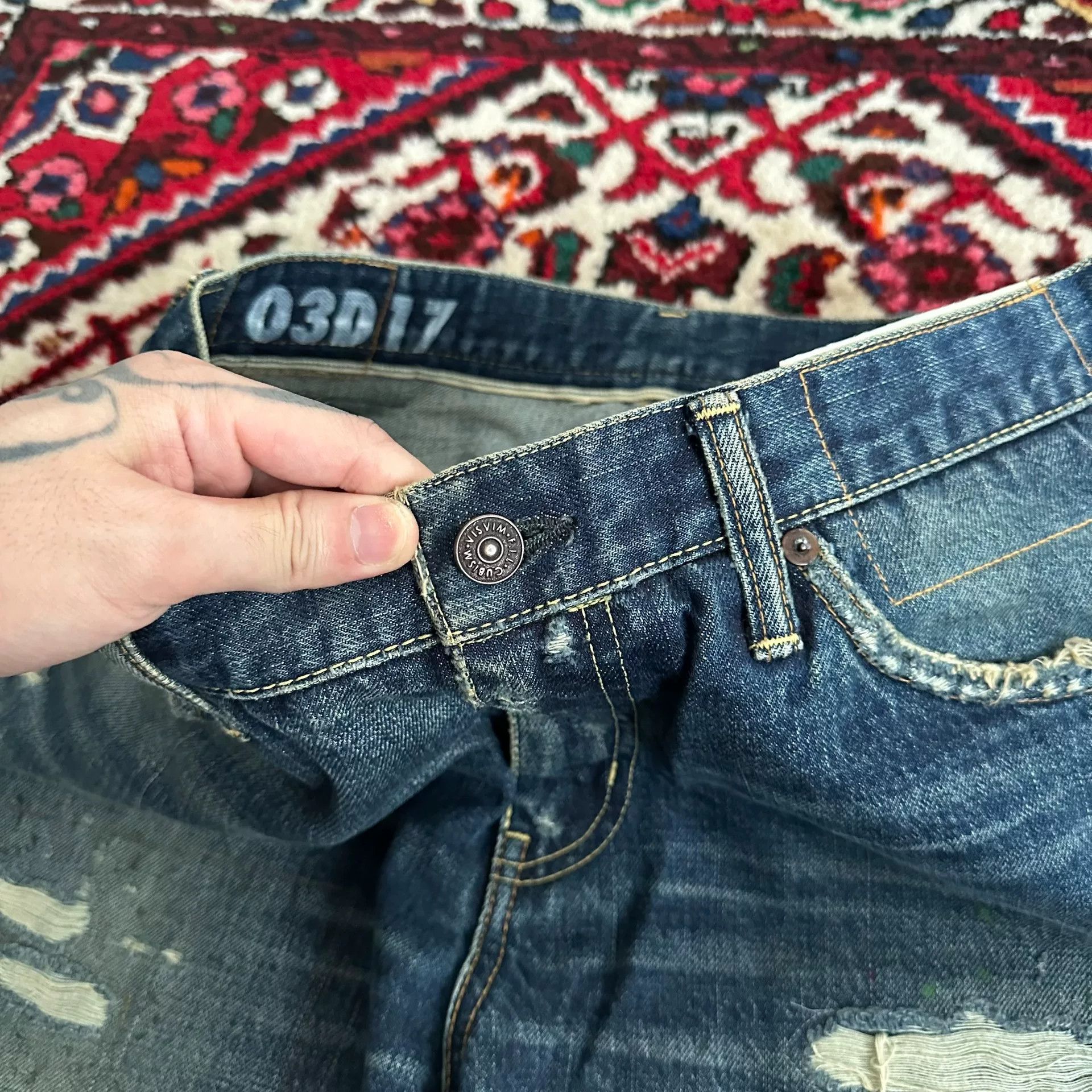 Visvim visvim distressed denim jeans with bag and tags Size US 34 / EU 50 - 6 Thumbnail
