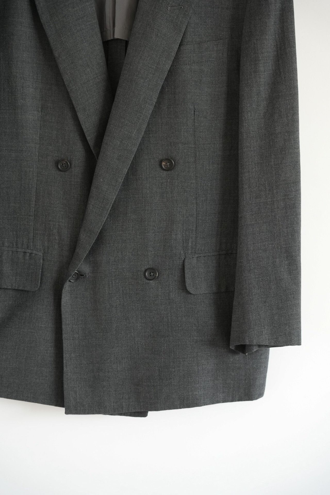 Yohji Yamamoto gray double-breasted blazer by yohji yamamoto Size US S / EU 44-46 / 1 - 4 Thumbnail