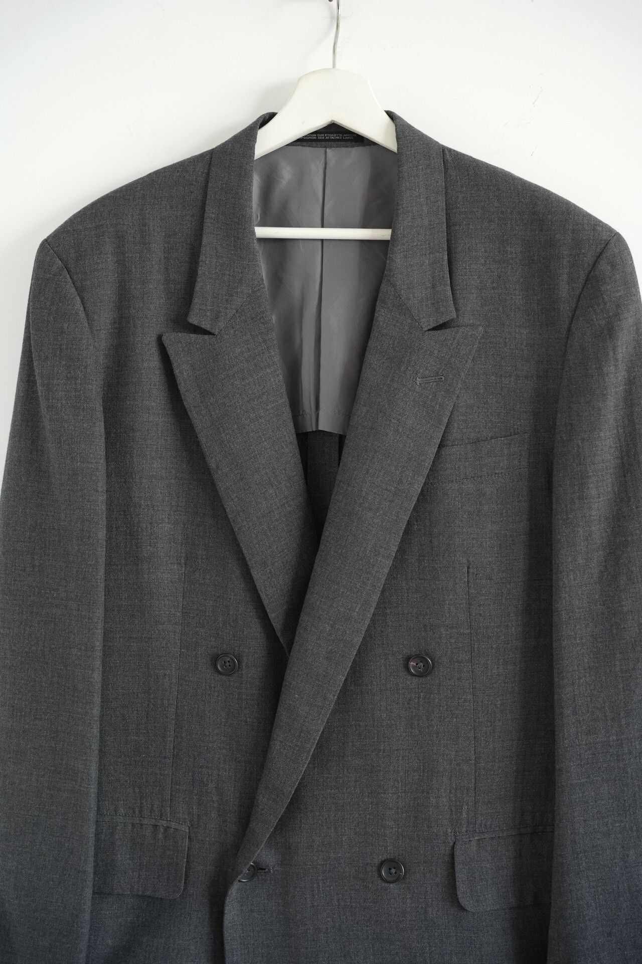 Yohji Yamamoto gray double-breasted blazer by yohji yamamoto Size US S / EU 44-46 / 1 - 3 Thumbnail