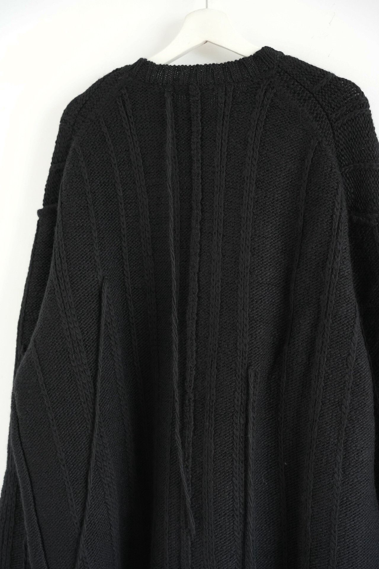 Yohji Yamamoto black oversized wool sweater with ties Size US L / EU 52-54 / 3 - 5 Thumbnail