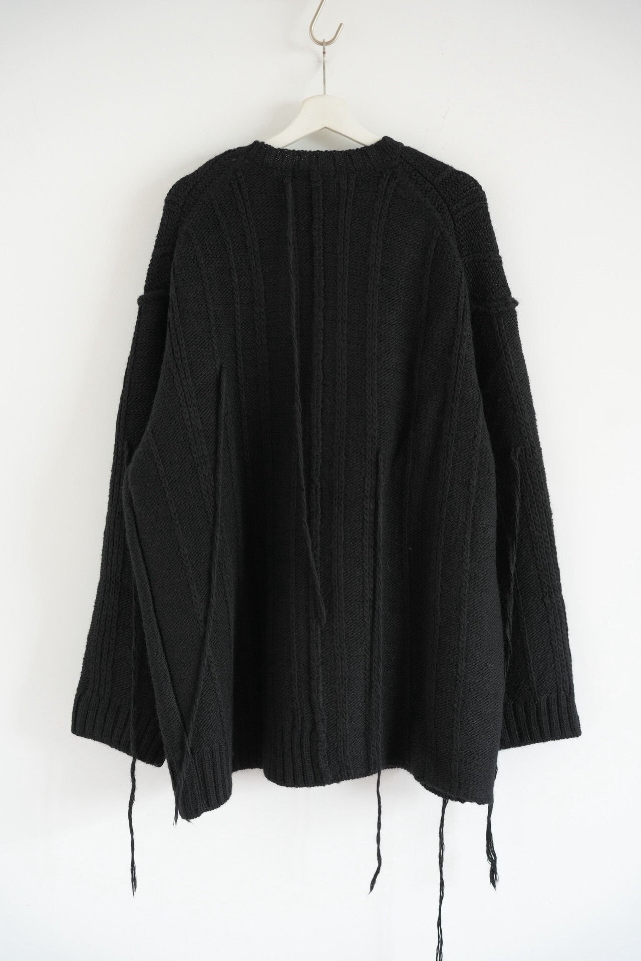 Yohji Yamamoto black oversized wool sweater with ties Size US L / EU 52-54 / 3 - 2 Thumbnail