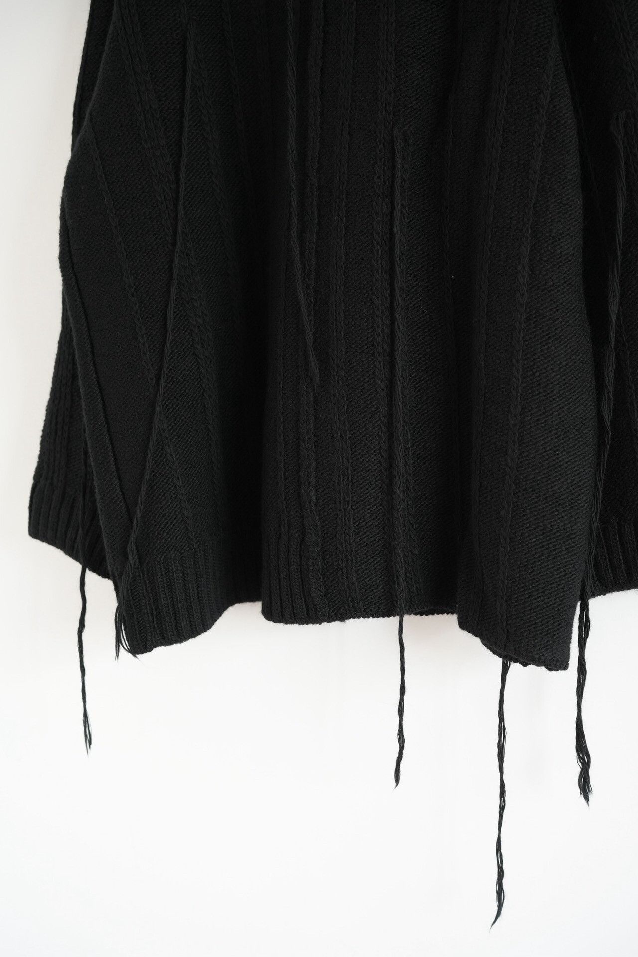 Yohji Yamamoto black oversized wool sweater with ties Size US L / EU 52-54 / 3 - 6 Thumbnail