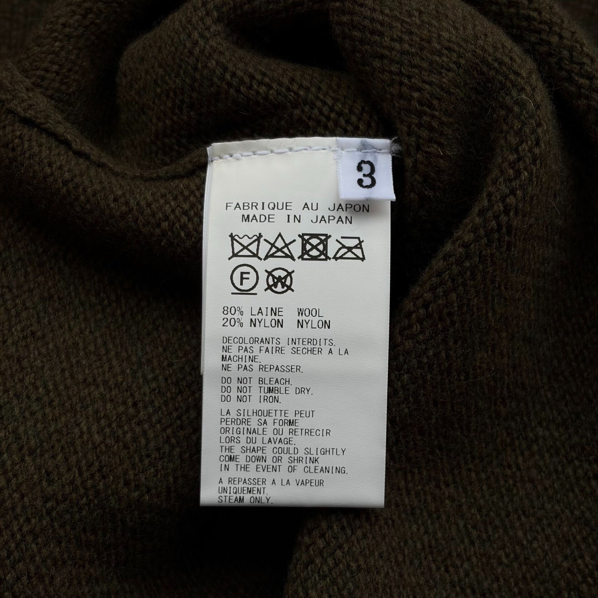 Yohji Yamamoto olive green wool sweater by Yohji Yamamoto Size US L / EU 52-54 / 3 - 7 Thumbnail