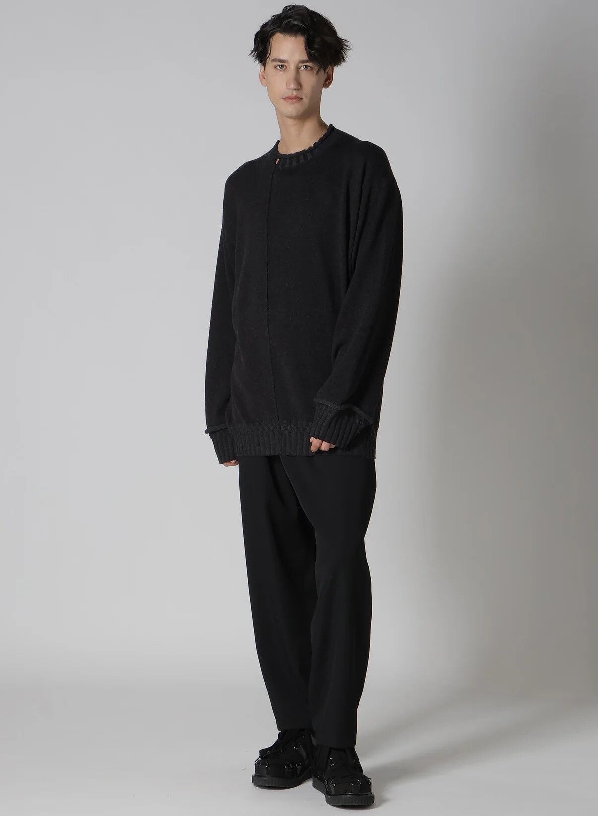 Yohji Yamamoto black oversized knit sweater by yohji yamamoto Size US L / EU 52-54 / 3 - 6 Thumbnail