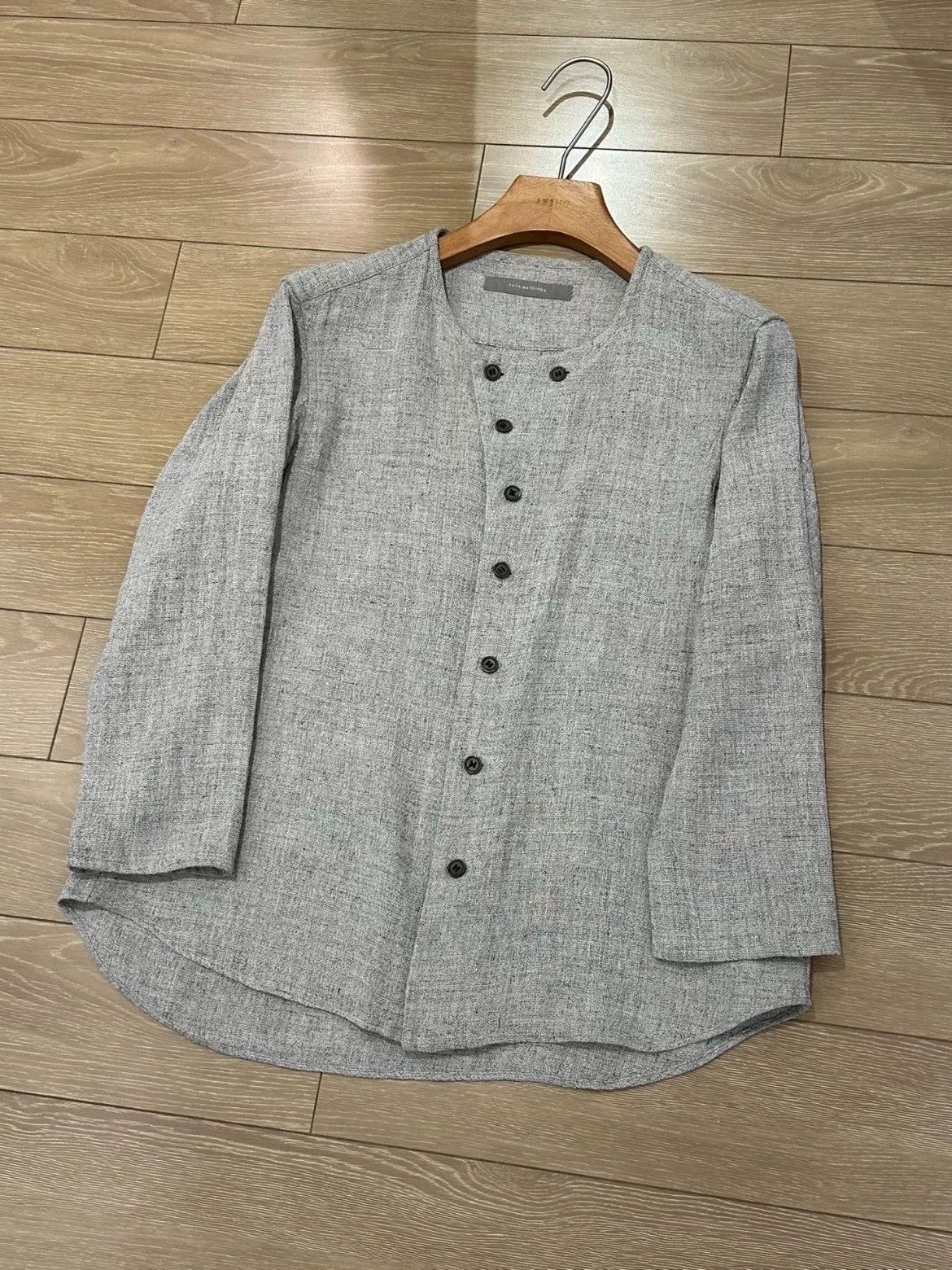 Japanese Brand gray linen button-up shirt by Yuta Matsuoka Size US S / EU 44-46 / 1 - 6 Thumbnail