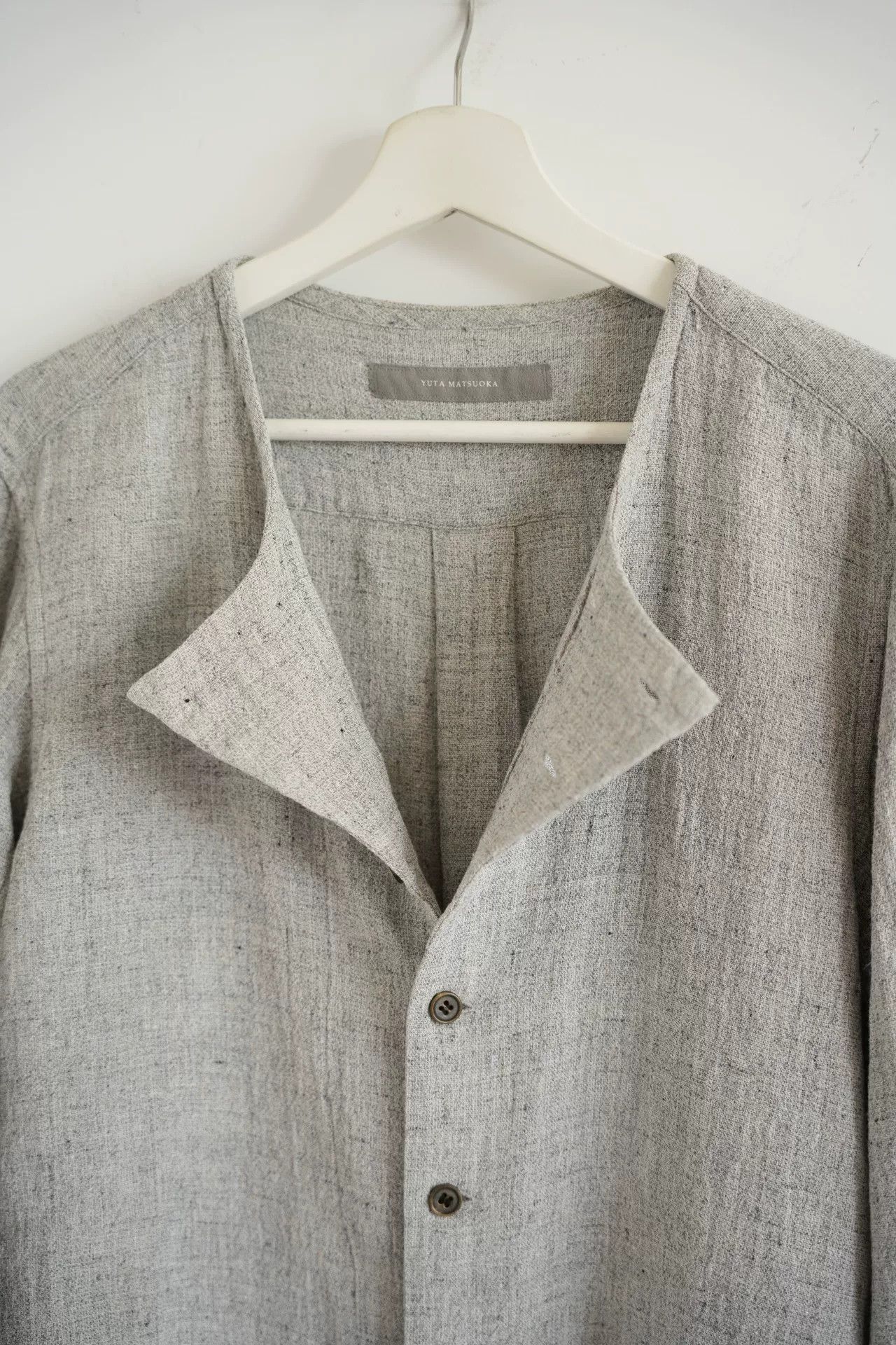 Japanese Brand gray linen button-up shirt by Yuta Matsuoka Size US S / EU 44-46 / 1 - 4 Thumbnail