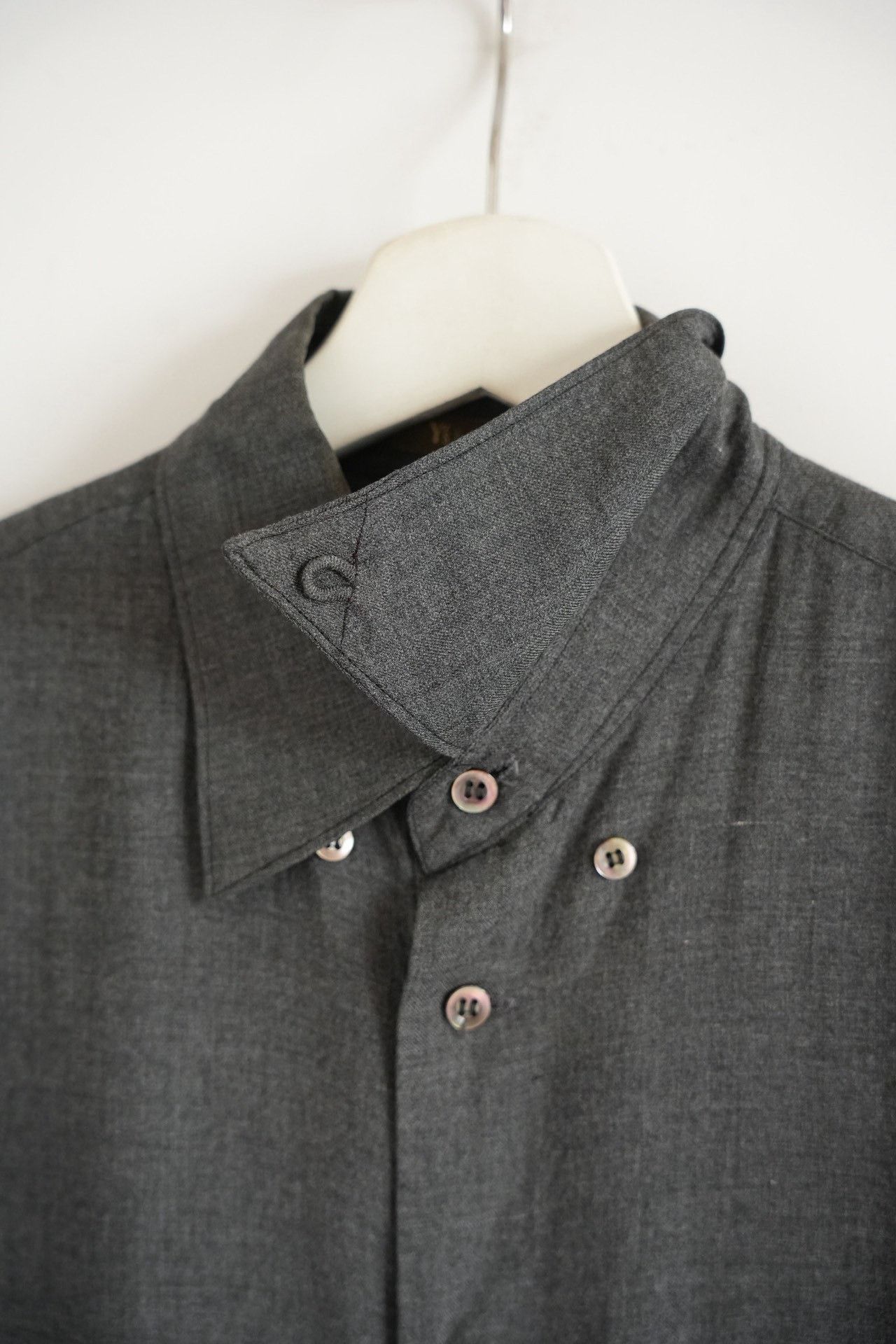 Y's for Men Yohji Yamamoto Gray Silk Button-Up Shirt Size US S / EU 44-46 / 1 - 4 Thumbnail