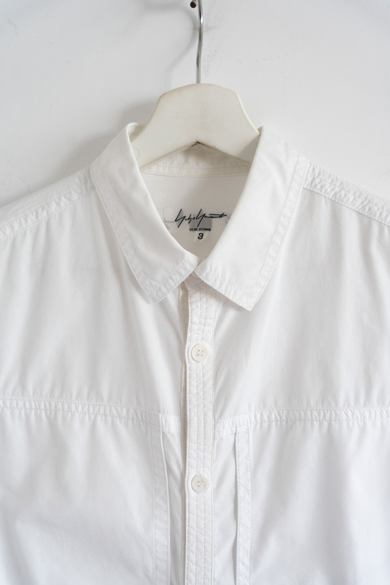Yohji Yamamoto Yohji Yamamoto White Shirt with Unique Design Size US L / EU 52-54 / 3 - 3 Thumbnail